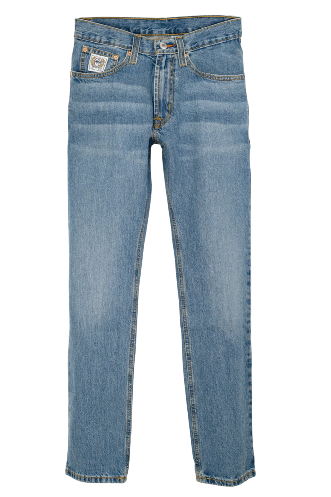 Blue jeans on a white background