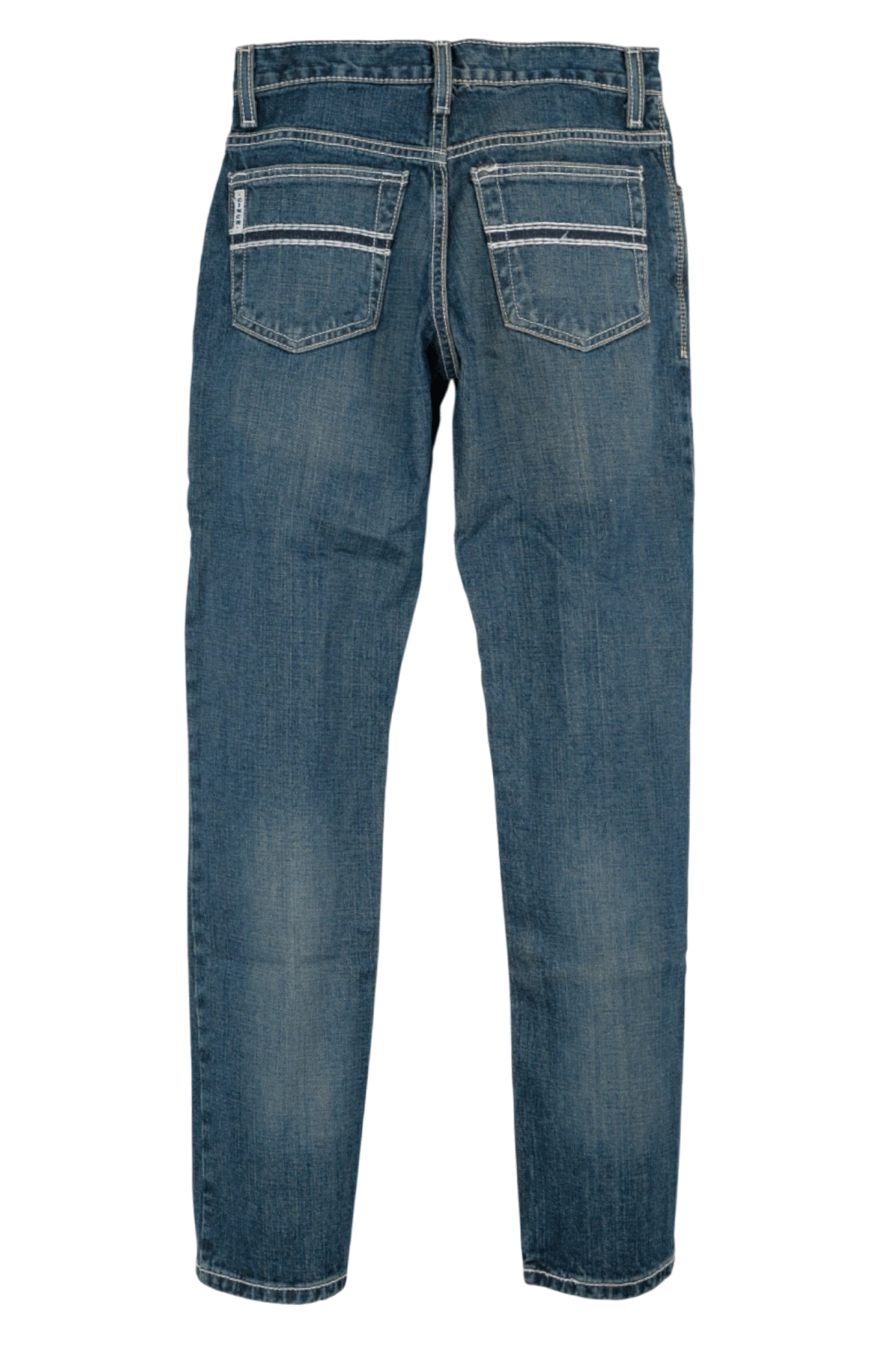 Blue jeans on a white background