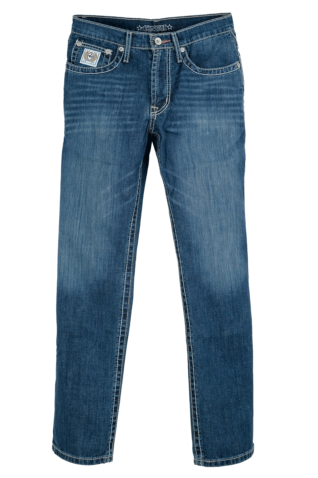 Blue jeans on a white background