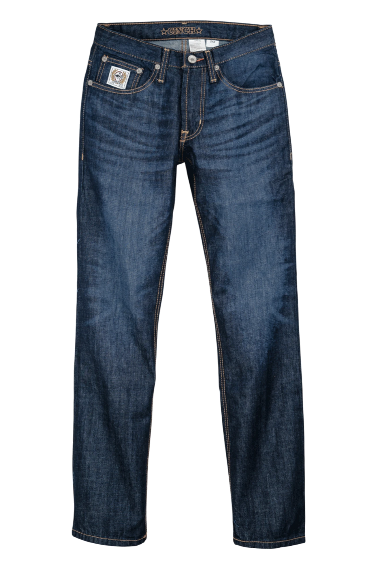 Blue jeans on a white background