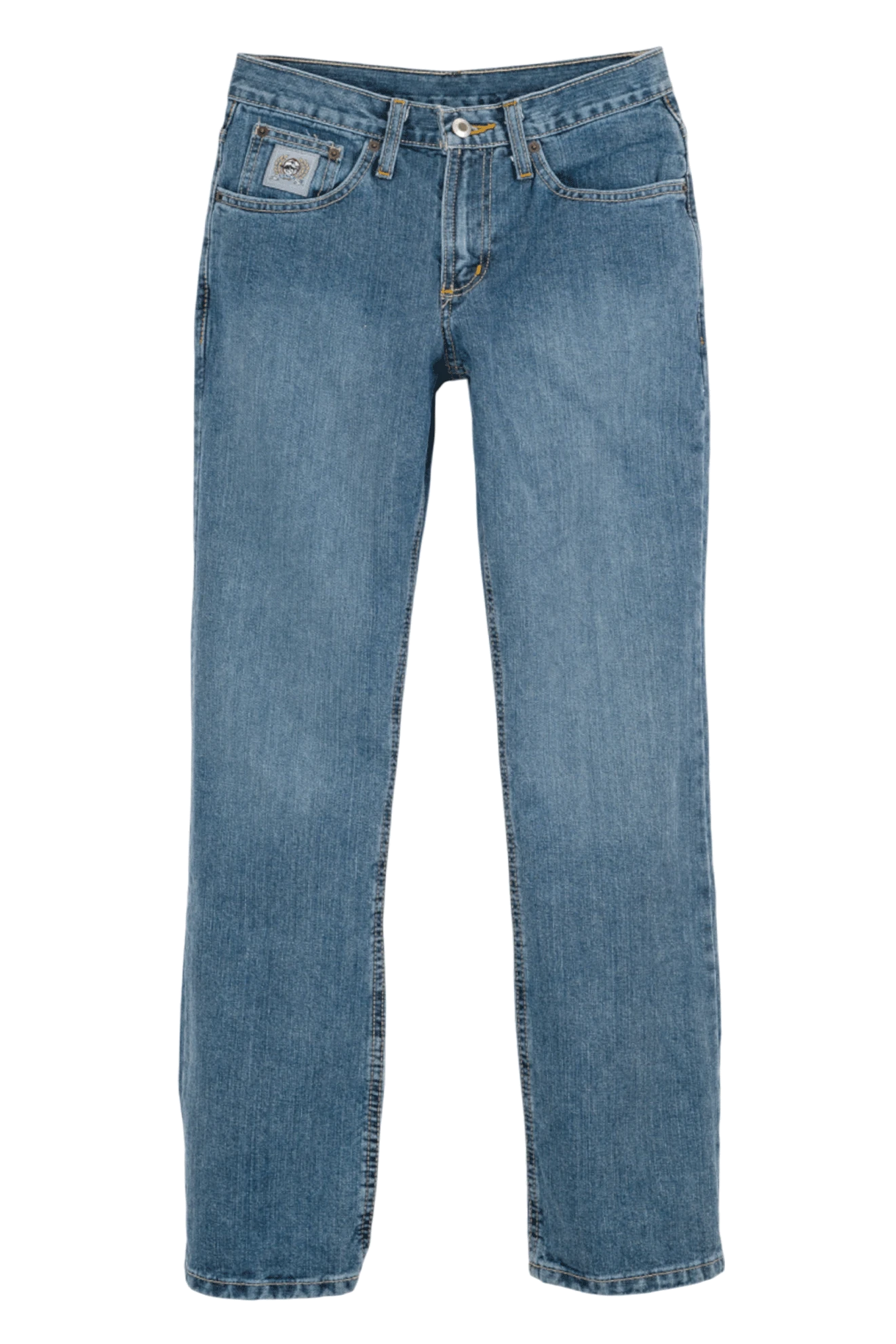 Blue jeans on a white background