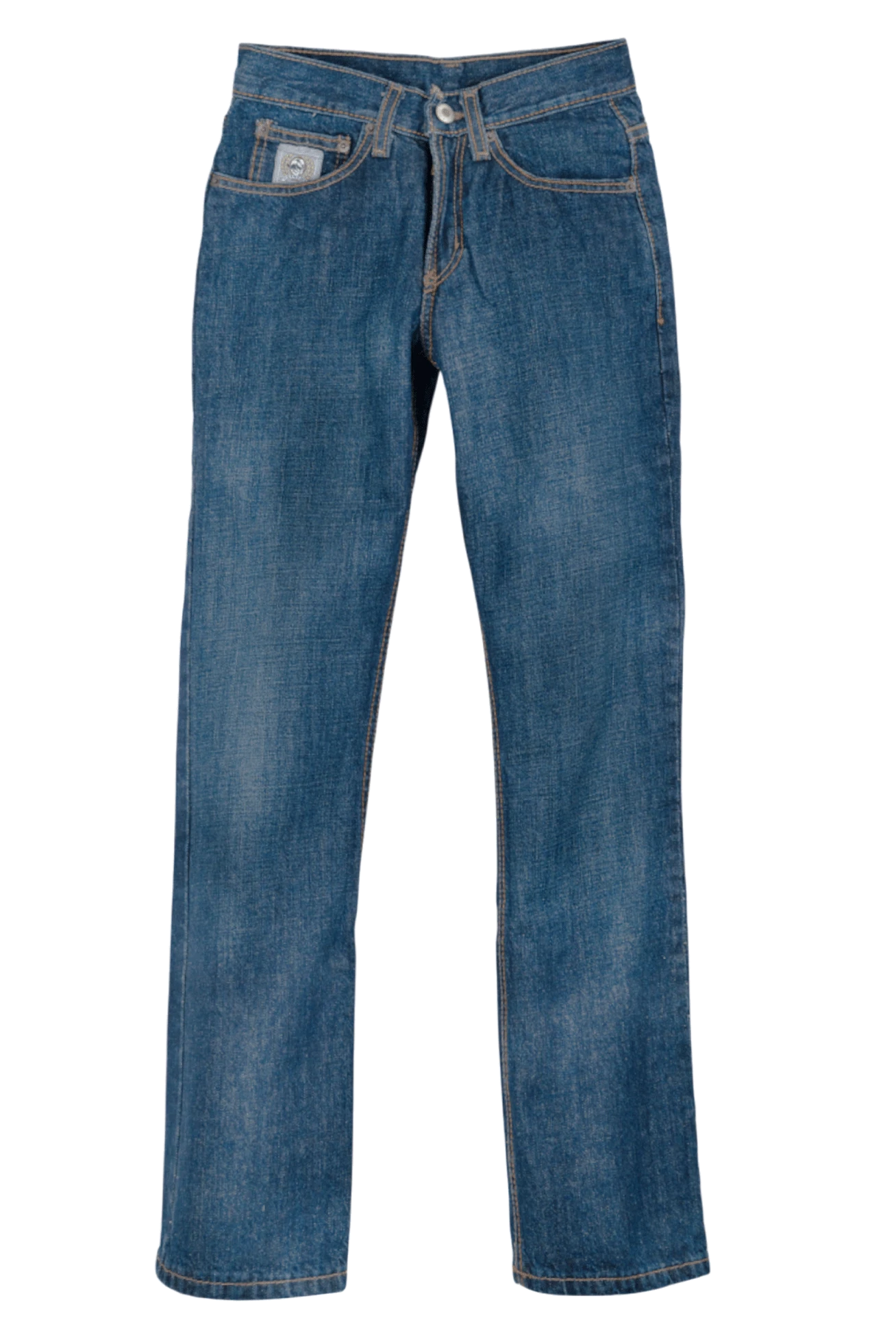 Blue jeans on a white background
