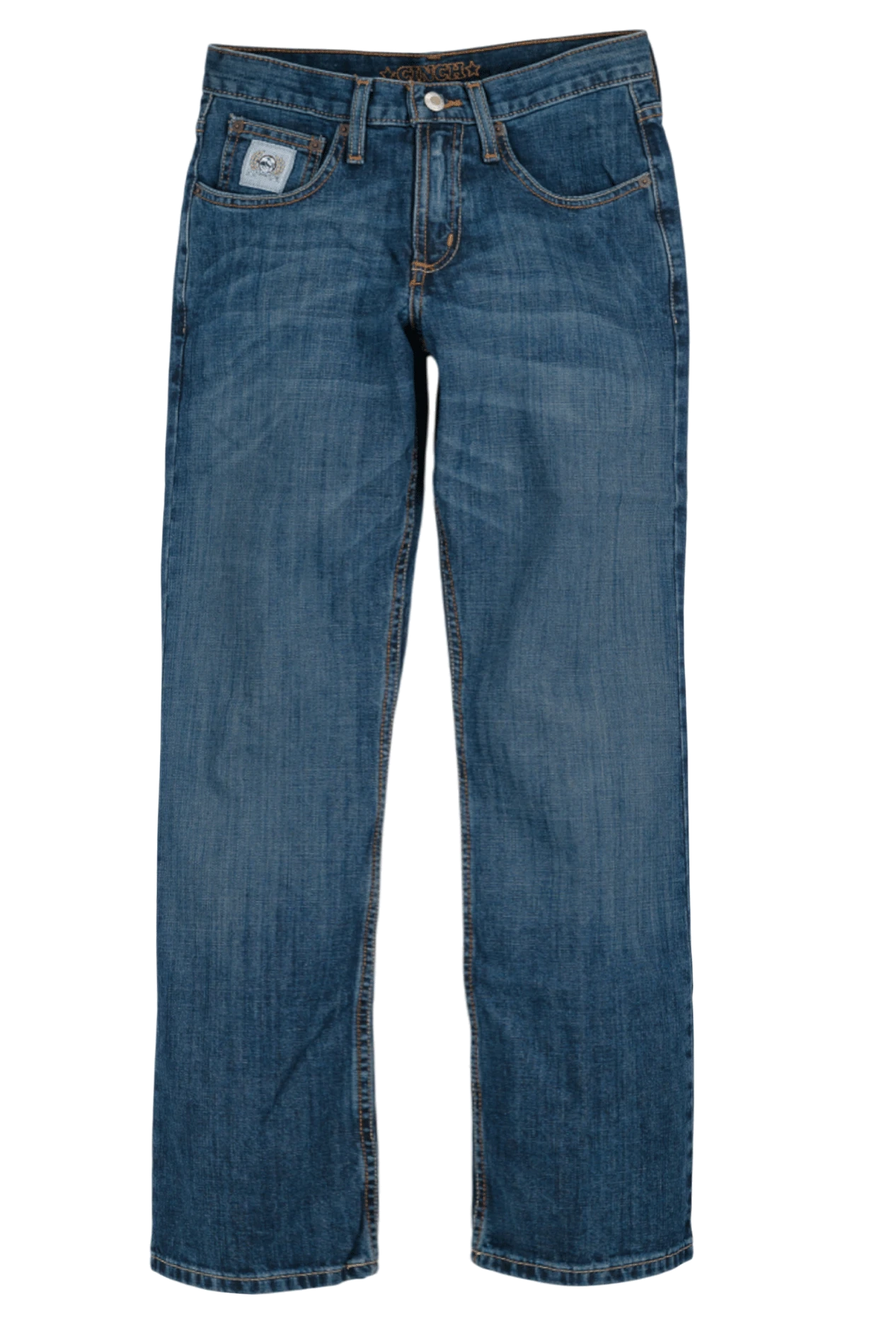 Blue jeans on a white background