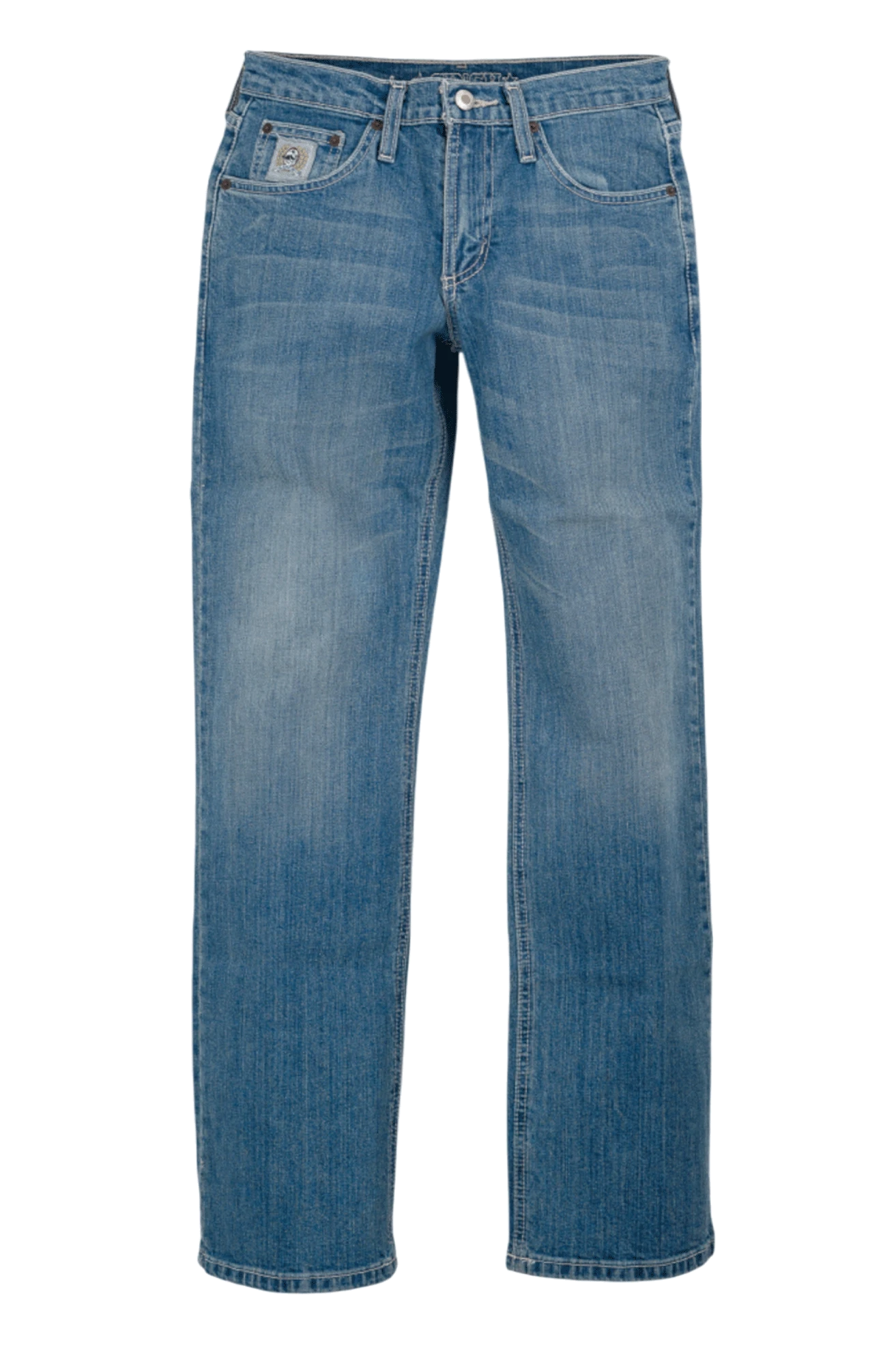 Blue jeans on a white background
