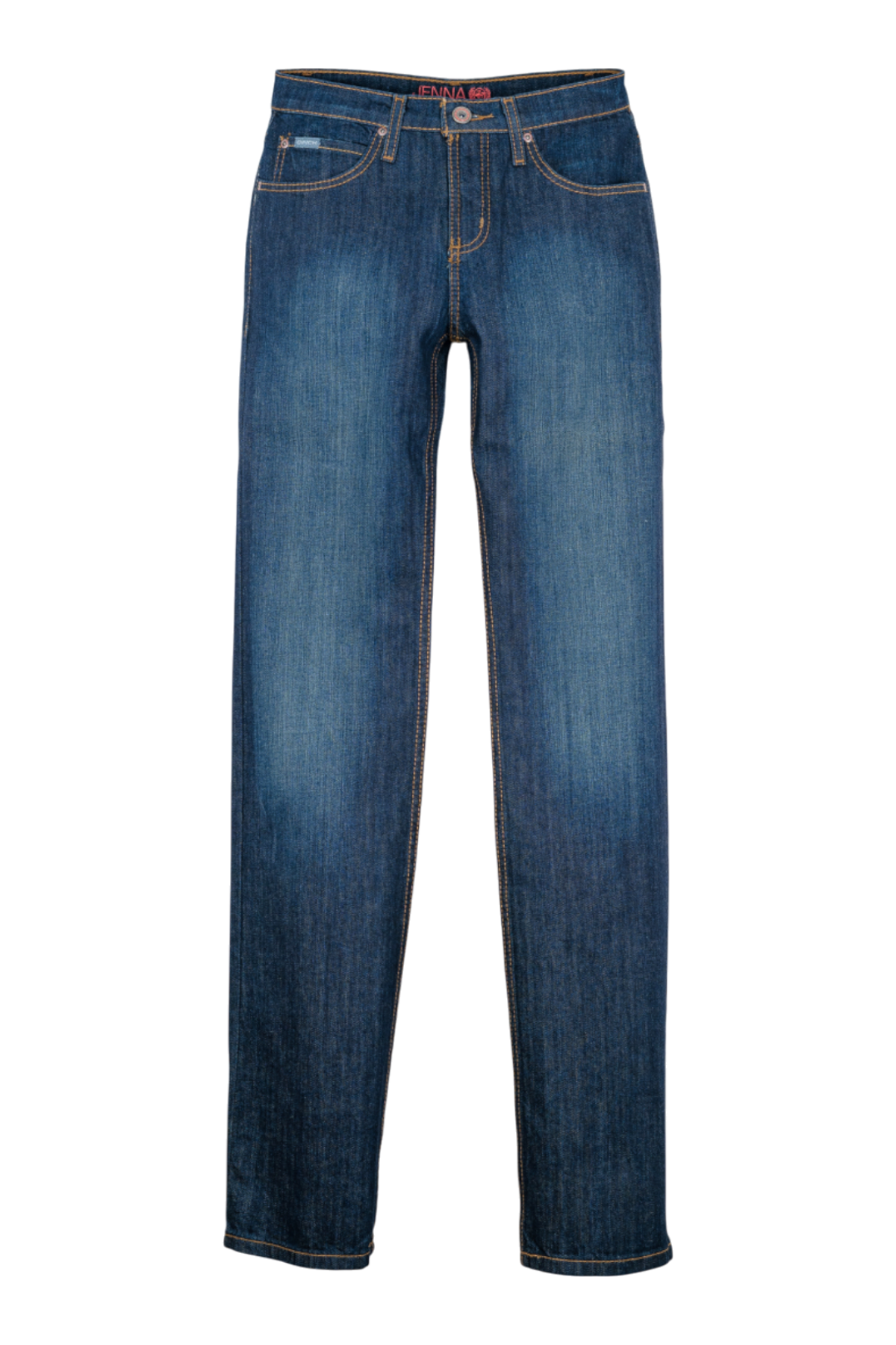 Blue jeans on a white background