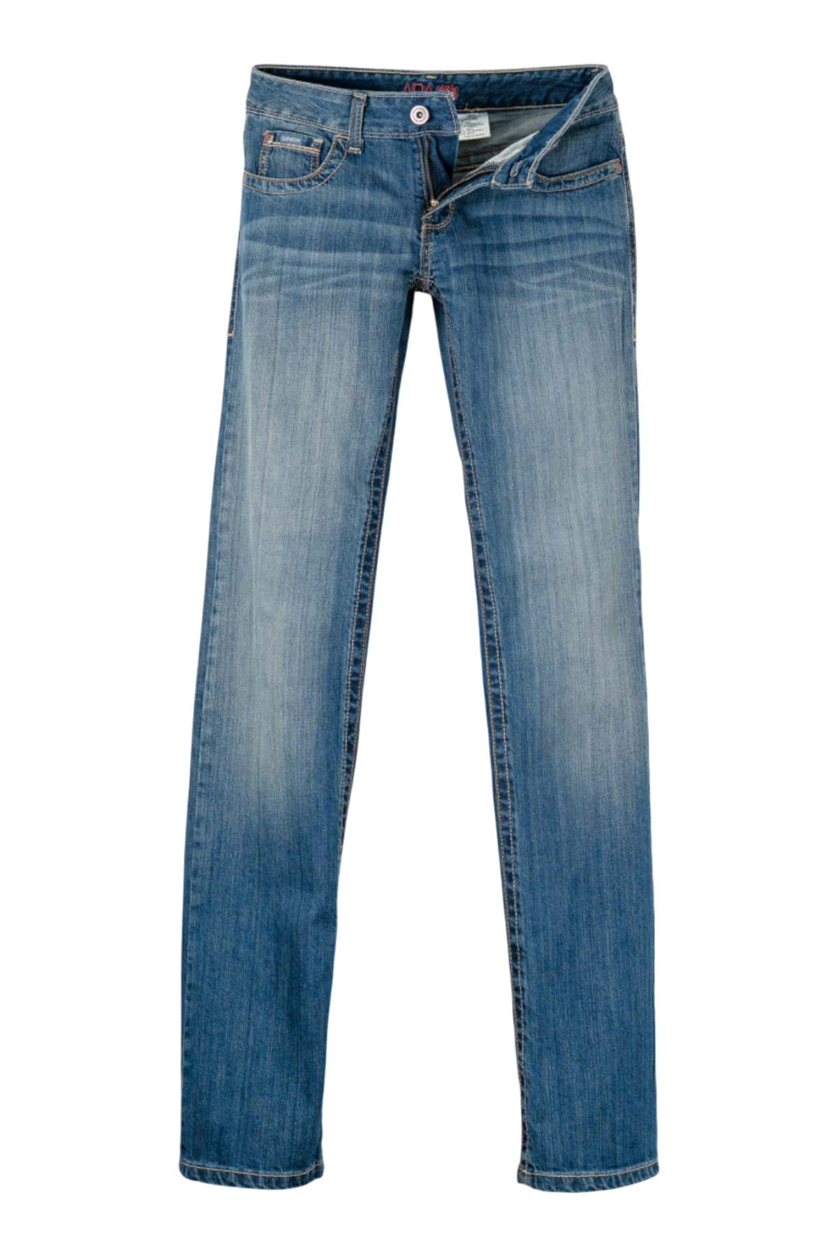 Blue jeans on a white background