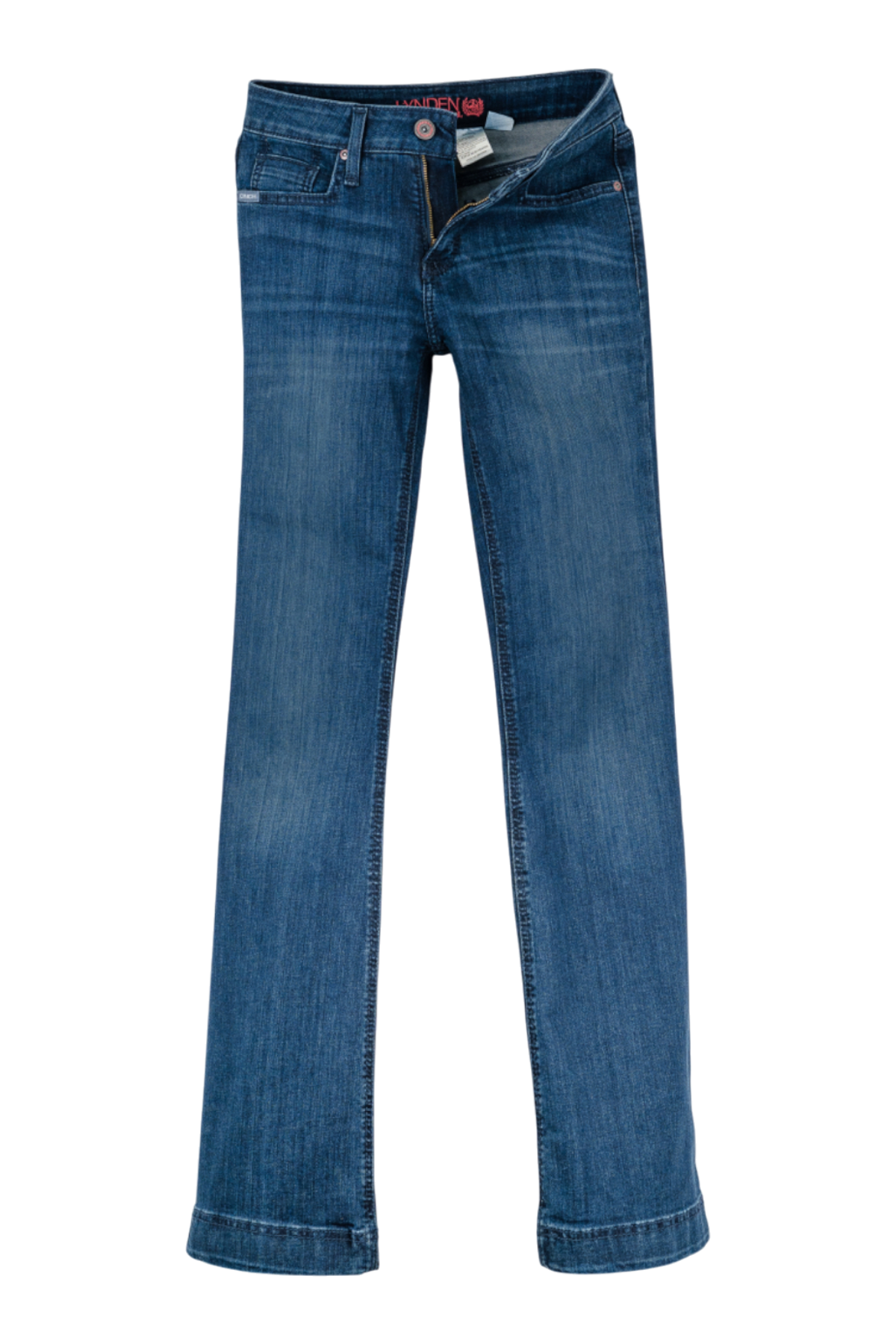 Blue jeans on a white background