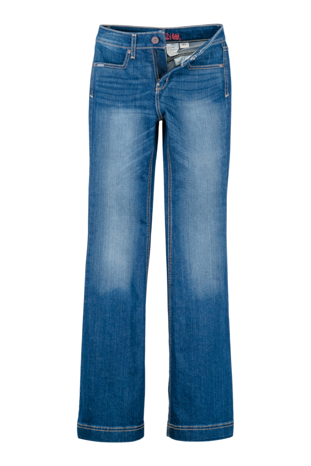 Blue jeans on a white background