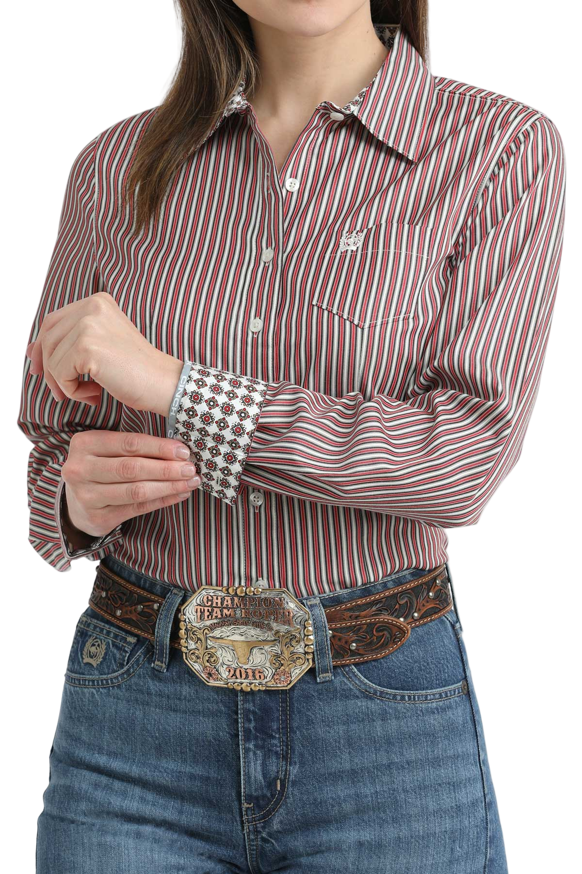 CINCH LADIES PRINT SHIRT - RED