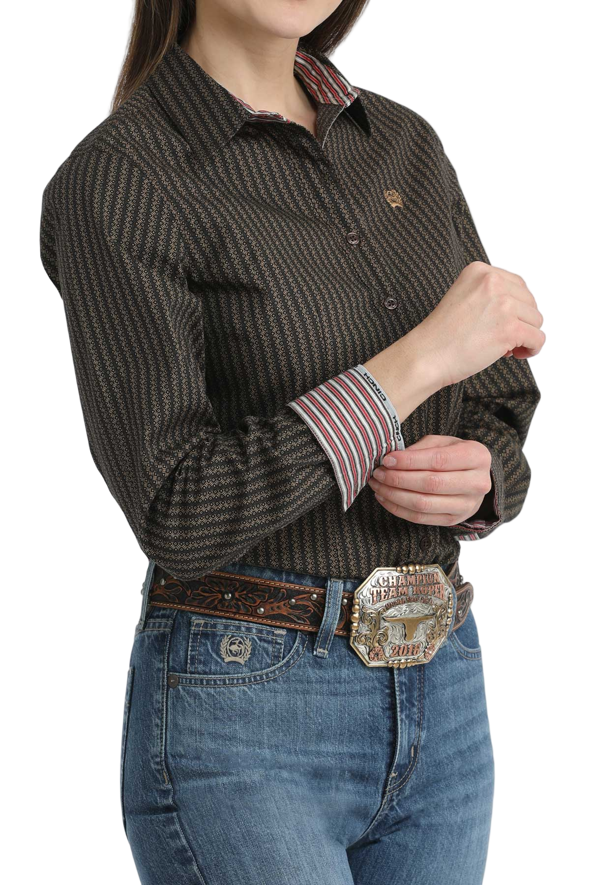 CINCH LADIES PRINT SHIRT - BROWN