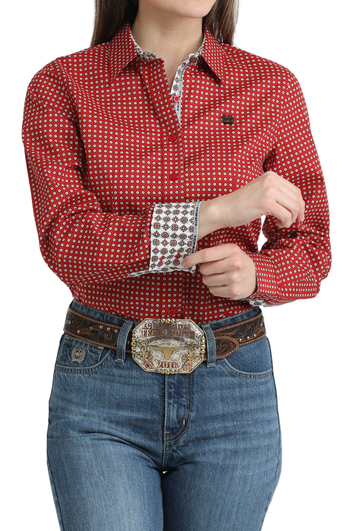 CINCH LADIES PRINT SHIRT - RED