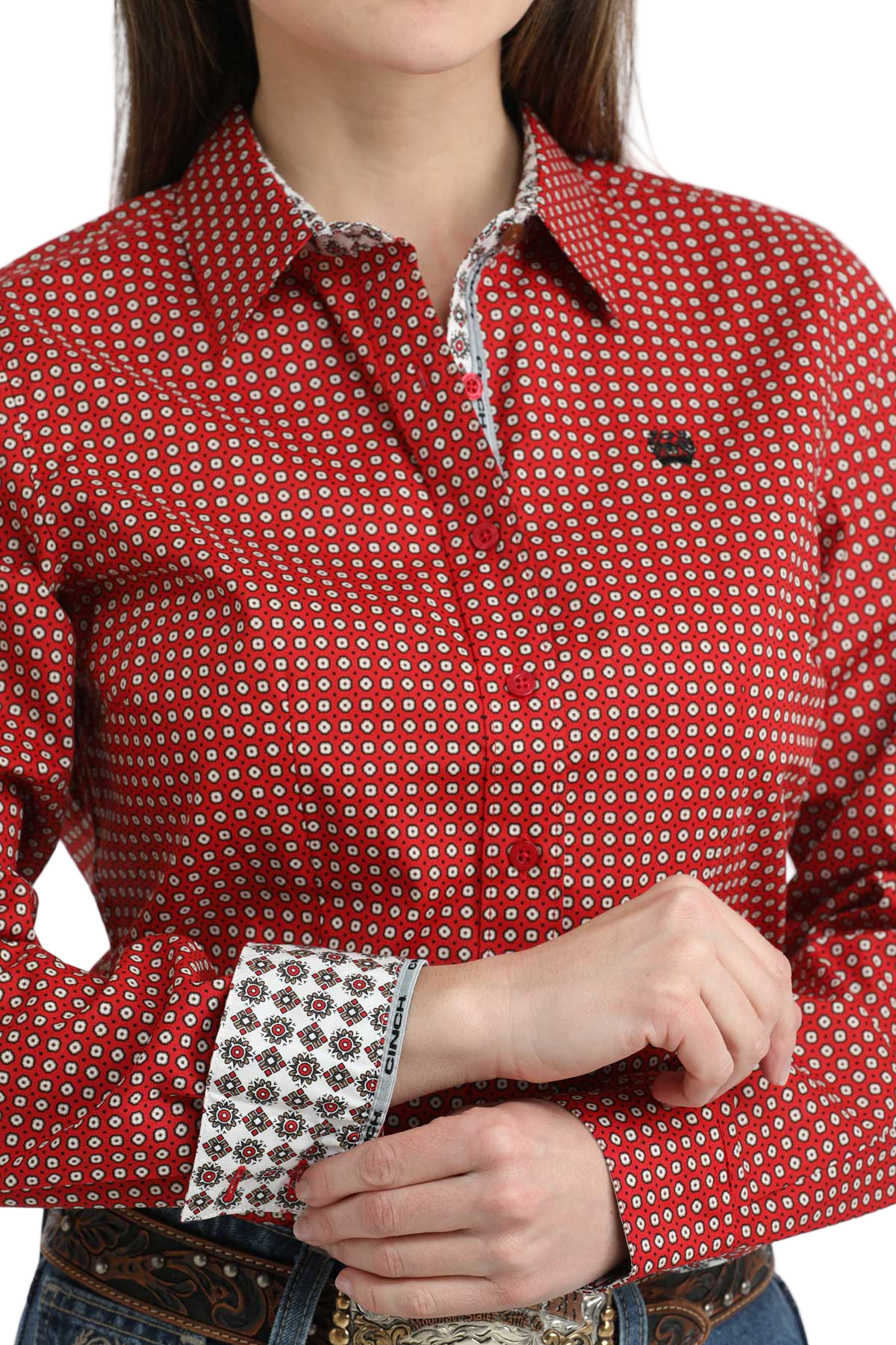 CINCH LADIES PRINT SHIRT - RED
