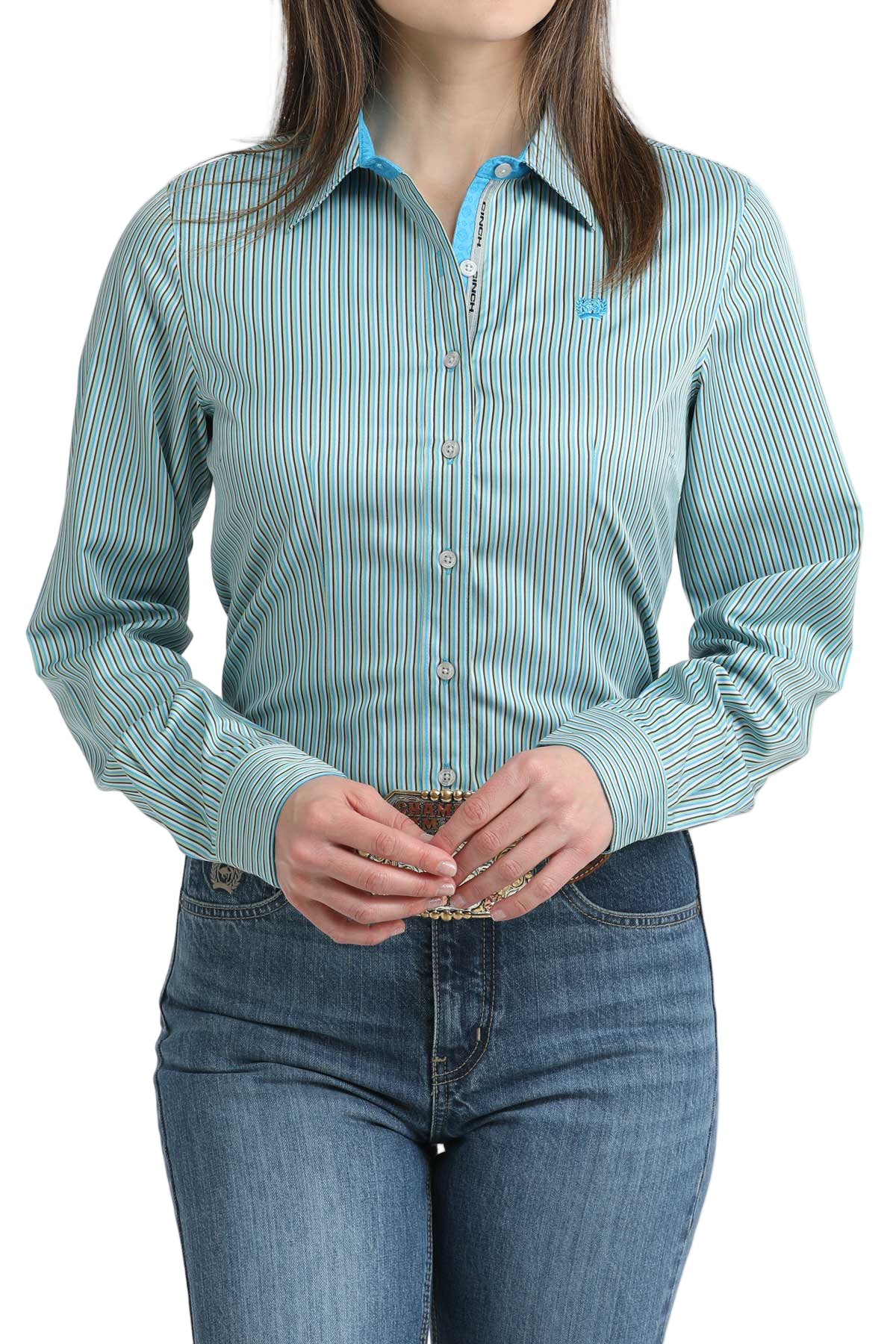 CINCH WOMENS STRIPE SHIRT - BLUE**FINAL SALE**