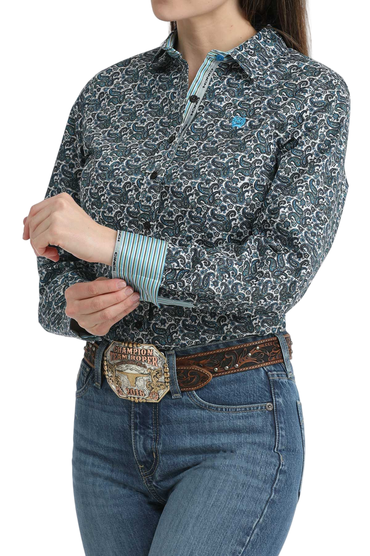 CINCH WOMENS PRINT SHIRT - BLUE**FINAL SALE**