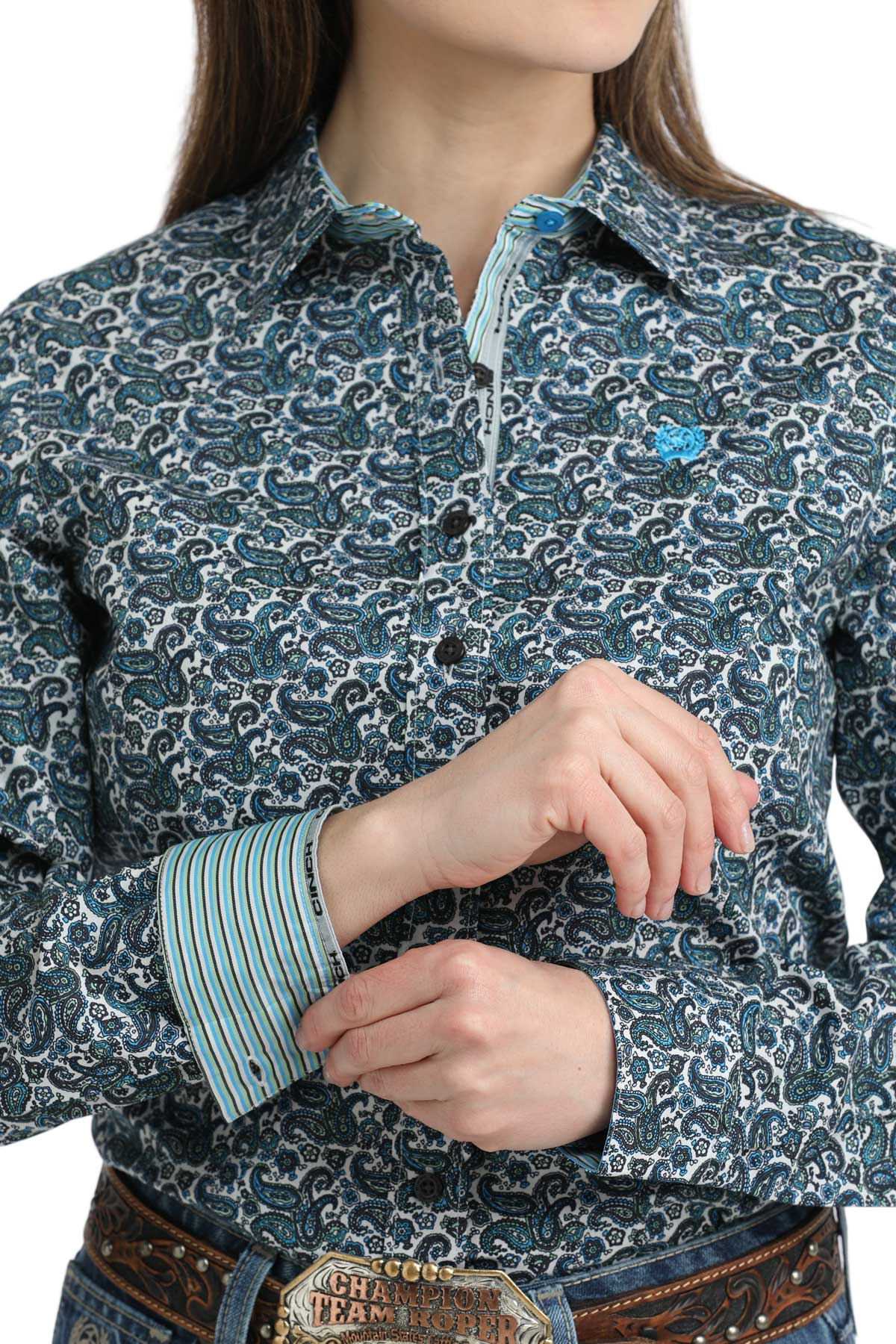 CINCH WOMENS PRINT SHIRT - BLUE**FINAL SALE**