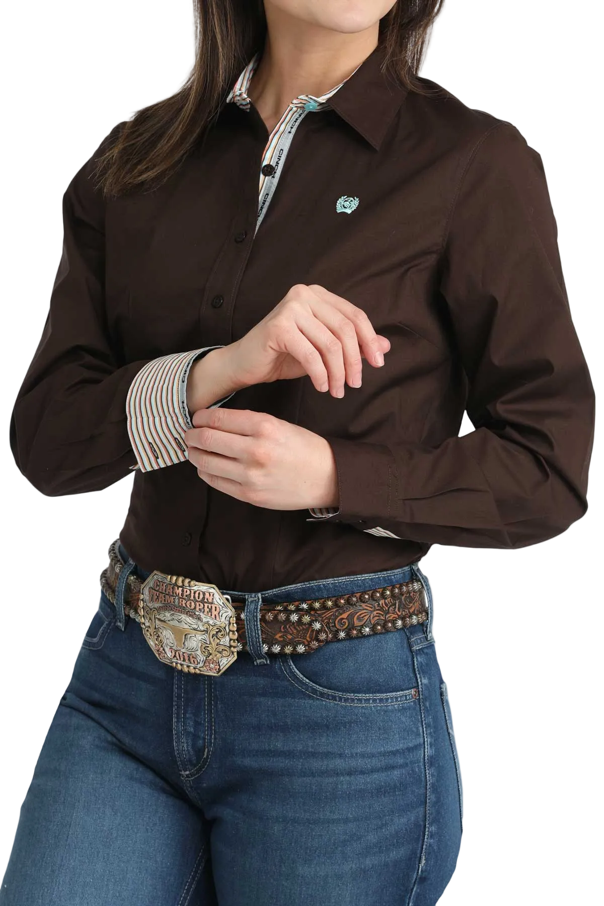 CINCH WOMENS SOLID SHIRT - BROWN