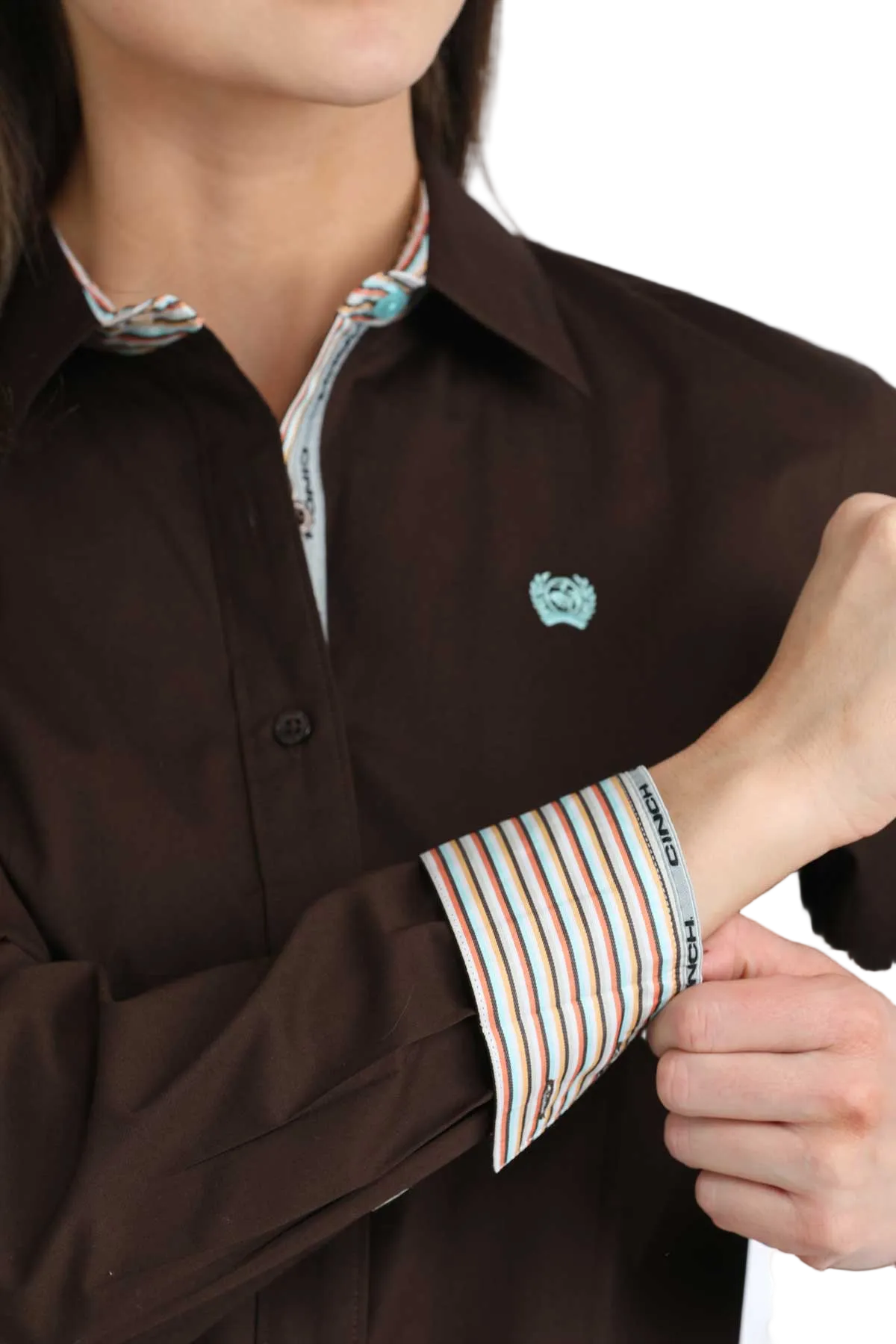 CINCH WOMENS SOLID SHIRT - BROWN
