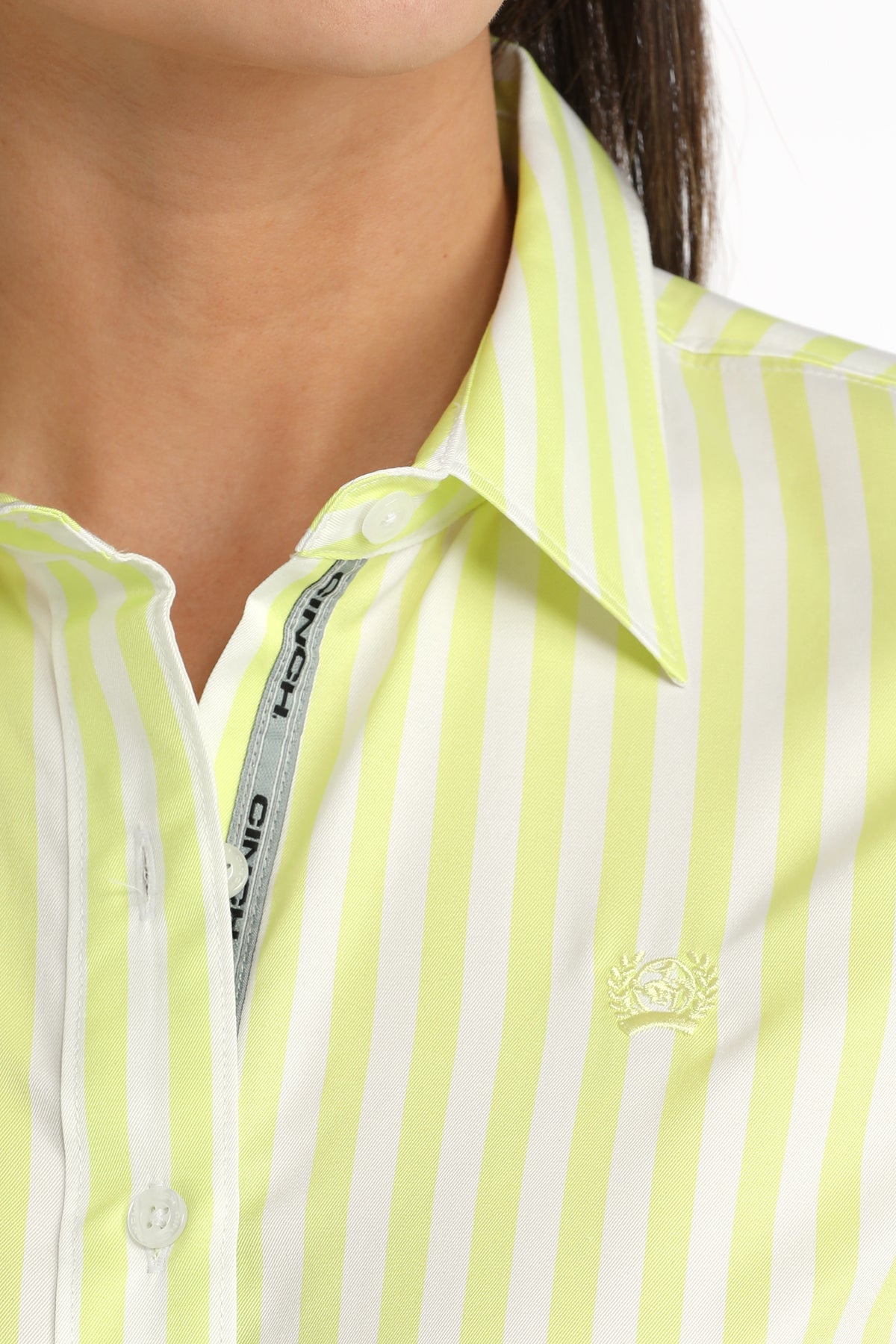 CINCH WOMENS LONG SLEEVE STRIPE - YELLOW