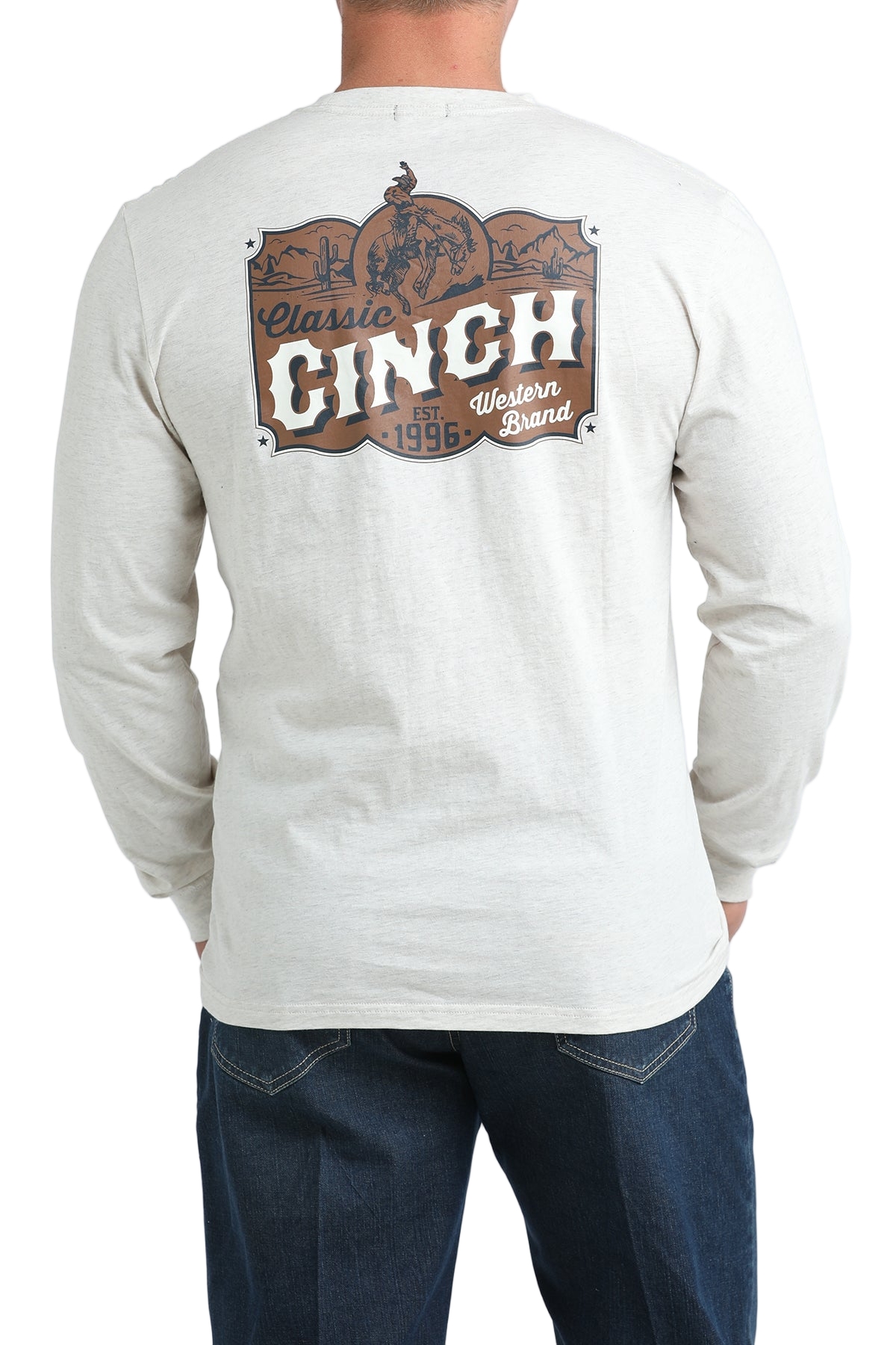 CINCH MEN'S LONG SLEEVE T-SHIRT - WHITE