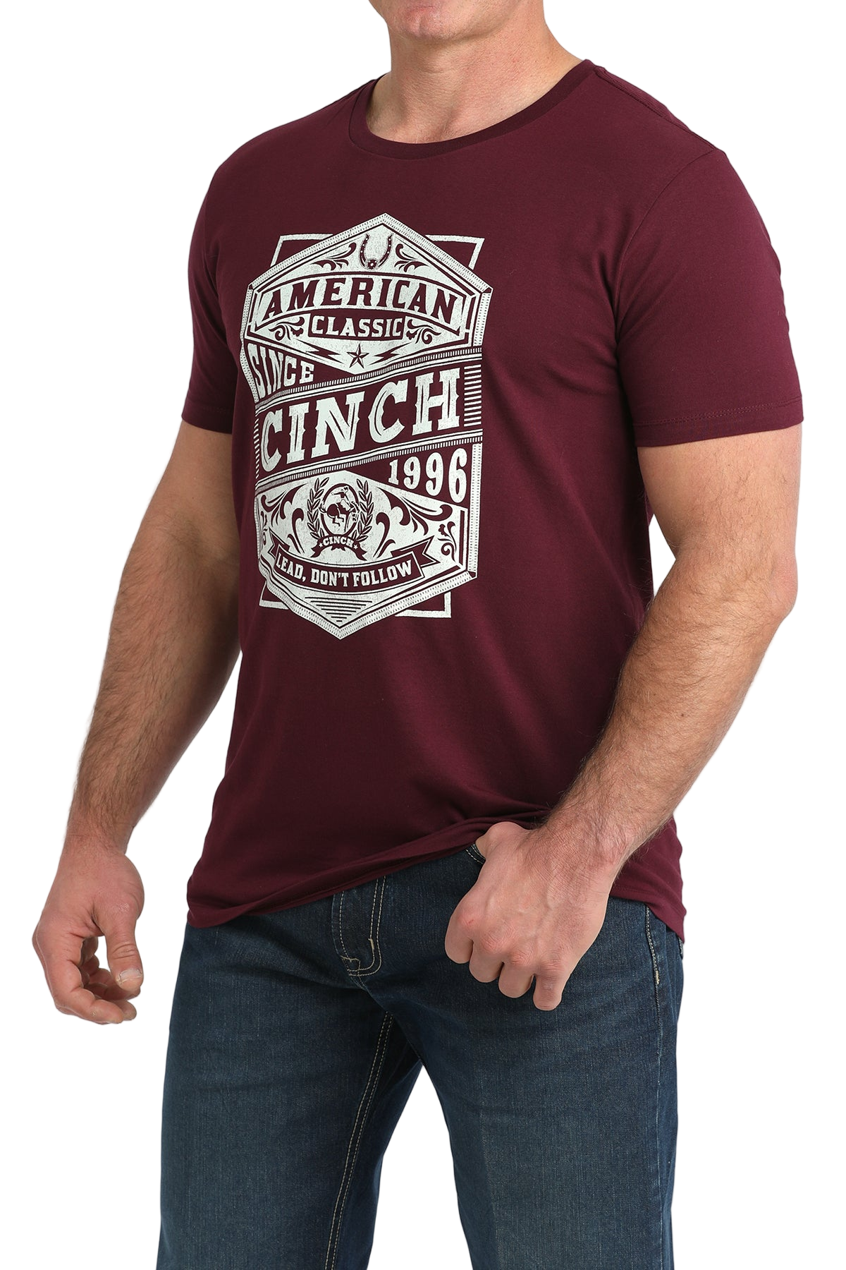 CINCH MEN'S T-SHIRT - BURGUNDY**FINAL SALE**