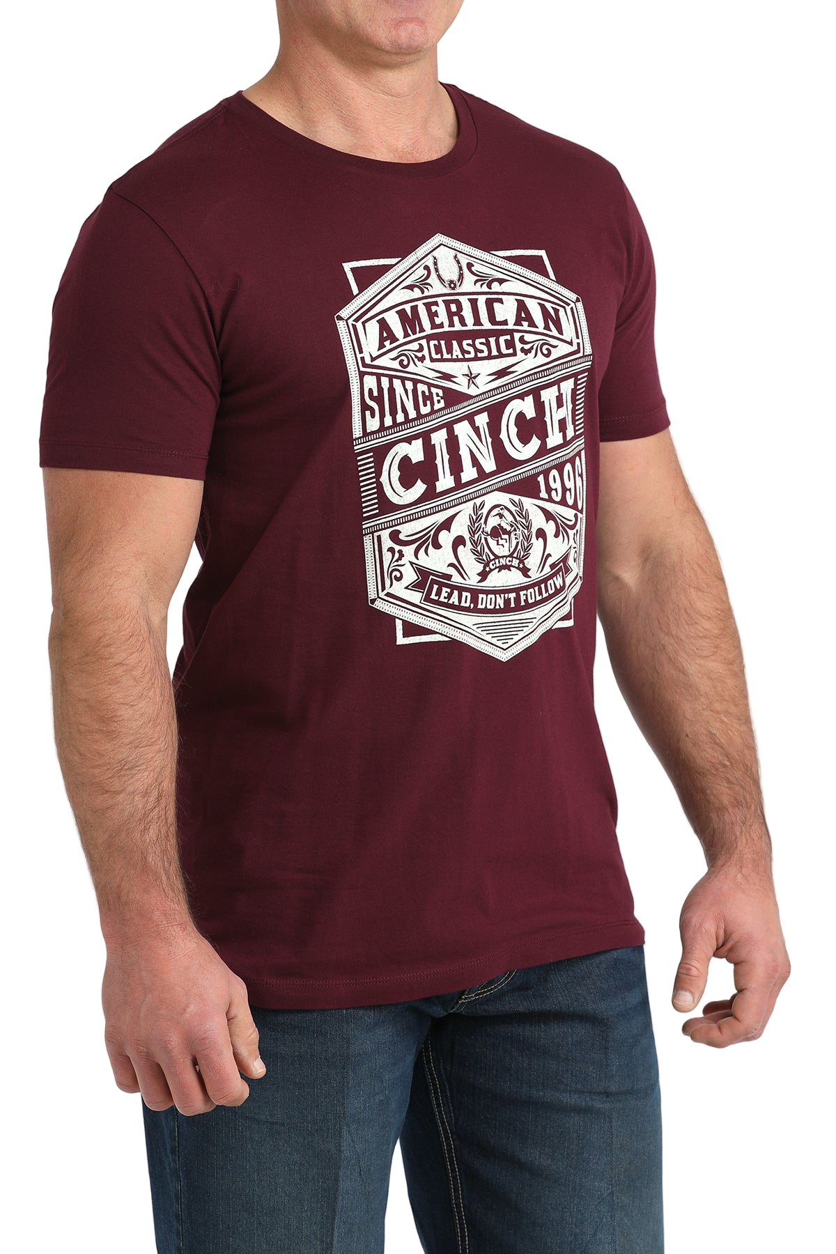 CINCH MEN'S T-SHIRT - BURGUNDY**FINAL SALE**