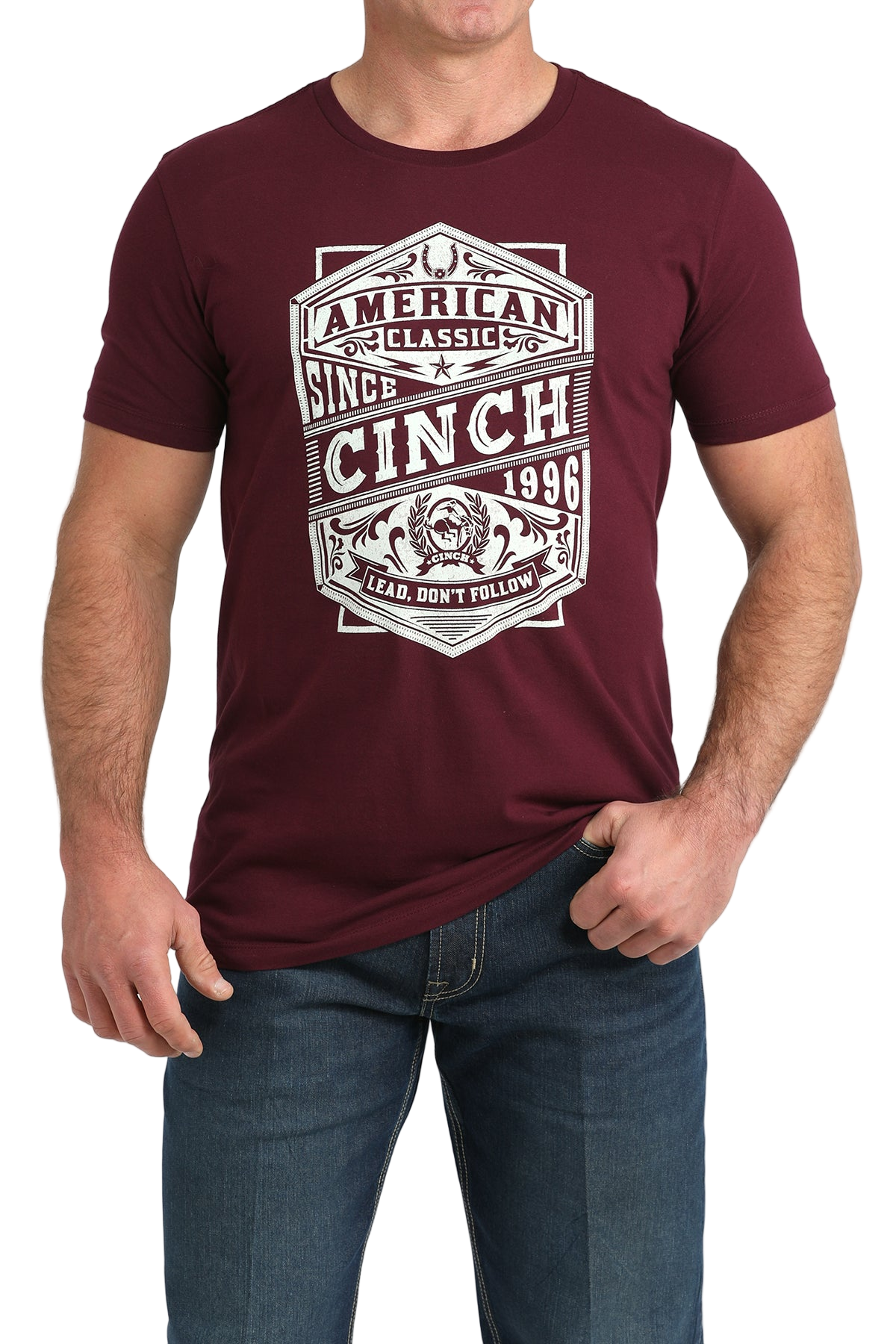 CINCH MEN'S T-SHIRT - BURGUNDY**FINAL SALE**
