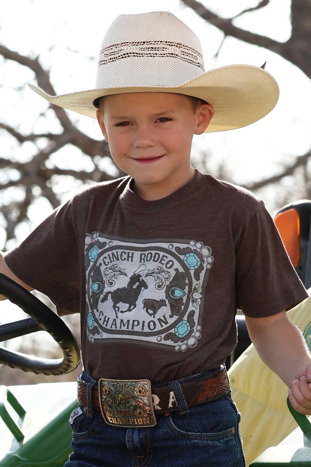 CINCH BOYS T-SHIRT - BROWN