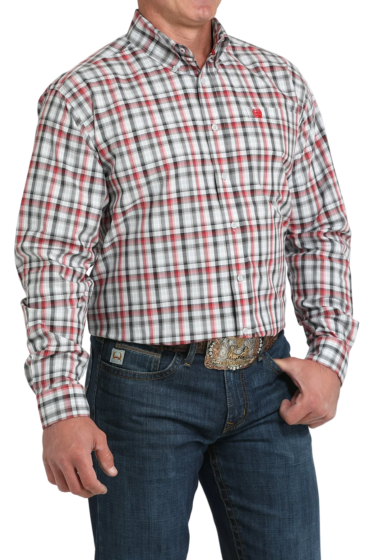 CINCH MEN'S PLAID SHIRT - GRAY**FINAL SALE**