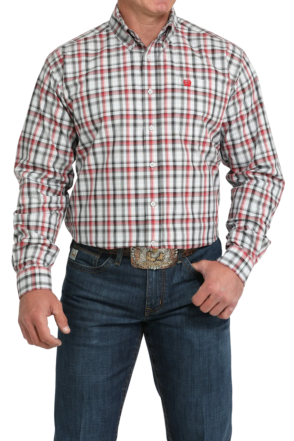 CINCH MEN'S PLAID SHIRT - GRAY**FINAL SALE**