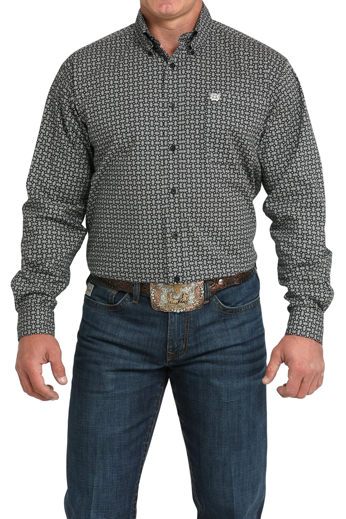 CINCH MEN'S PRINT SHIRT - BLACK**FINAL SALE**