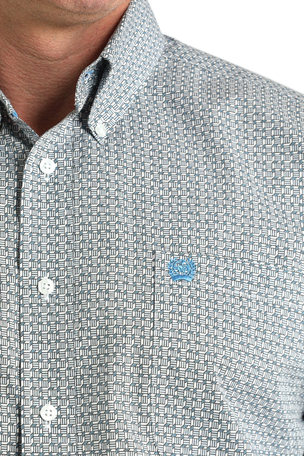 CINCH MEN'S PRINT SHIRT - WHITE**FINAL SALE**