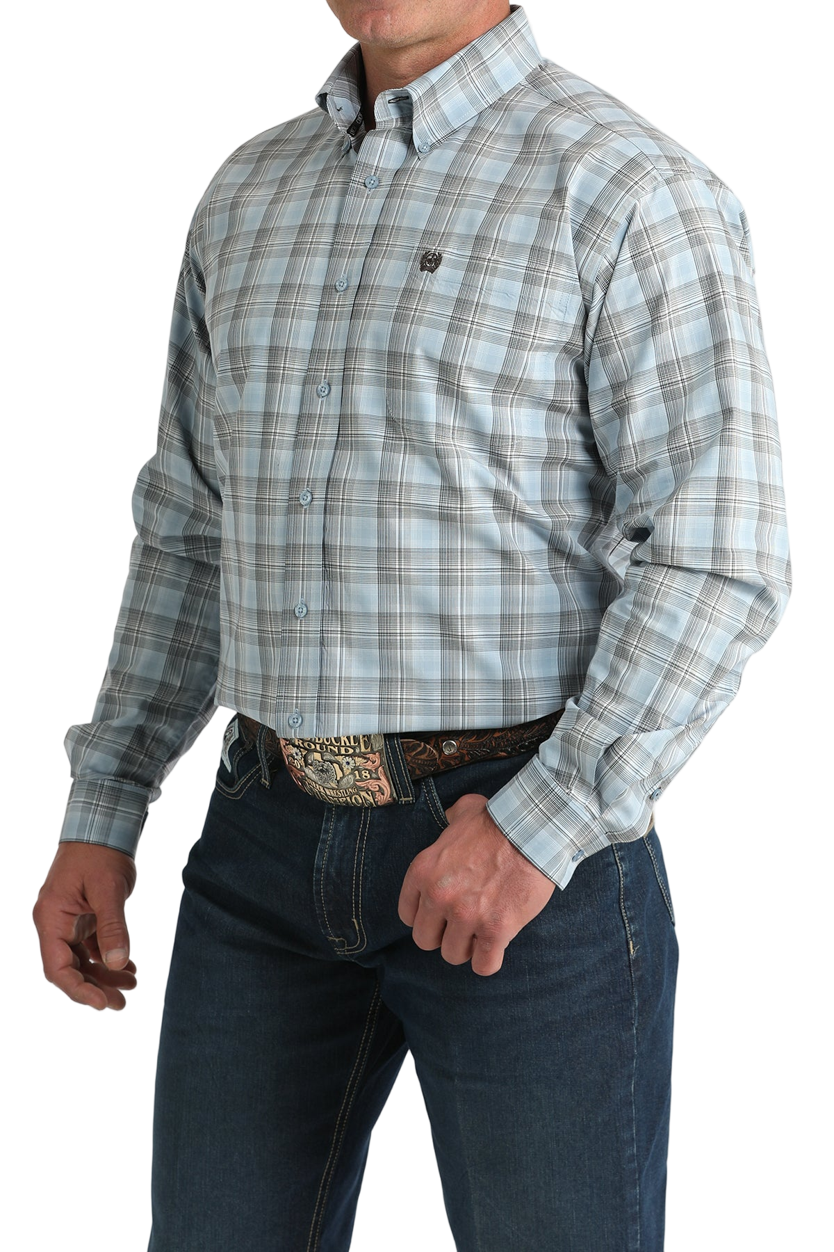 CINCH MEN'S PLAID SHIRT - BLUE**FINAL SALE**