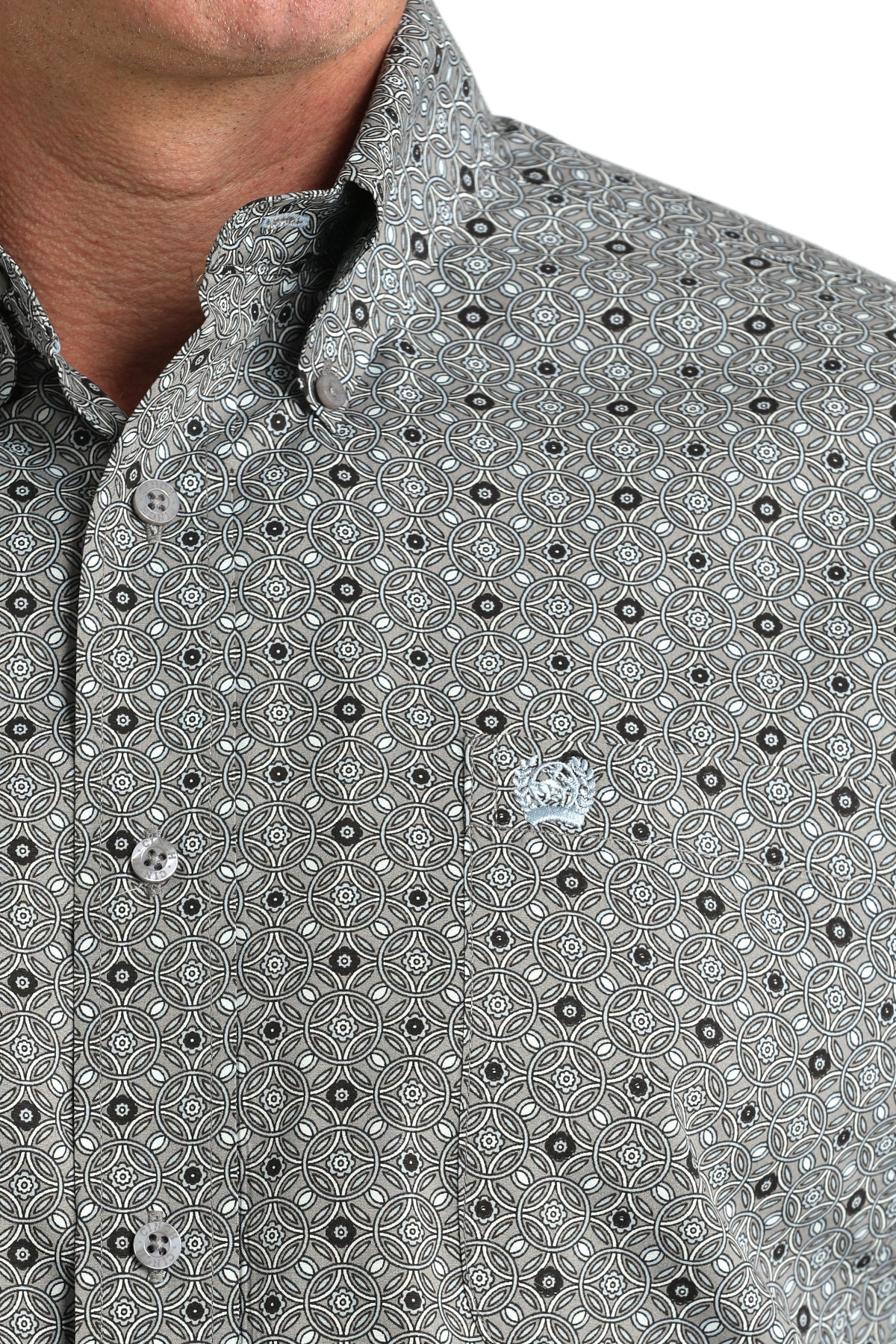 CINCH MEN'S PRINT SHIRT - GRAY**FINAL SALE**