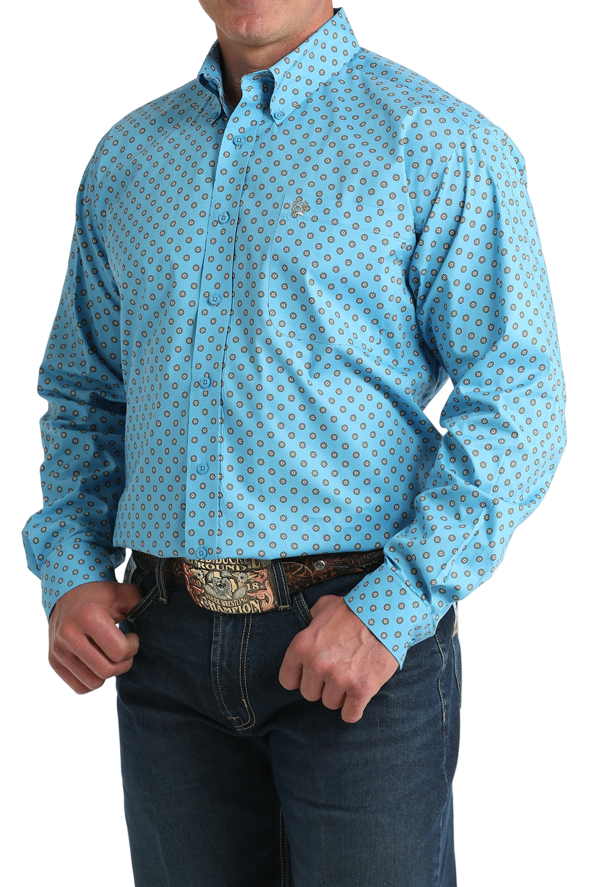 CINCH MEN'S PRINT SHIRT - BLUE**FINAL SALE**