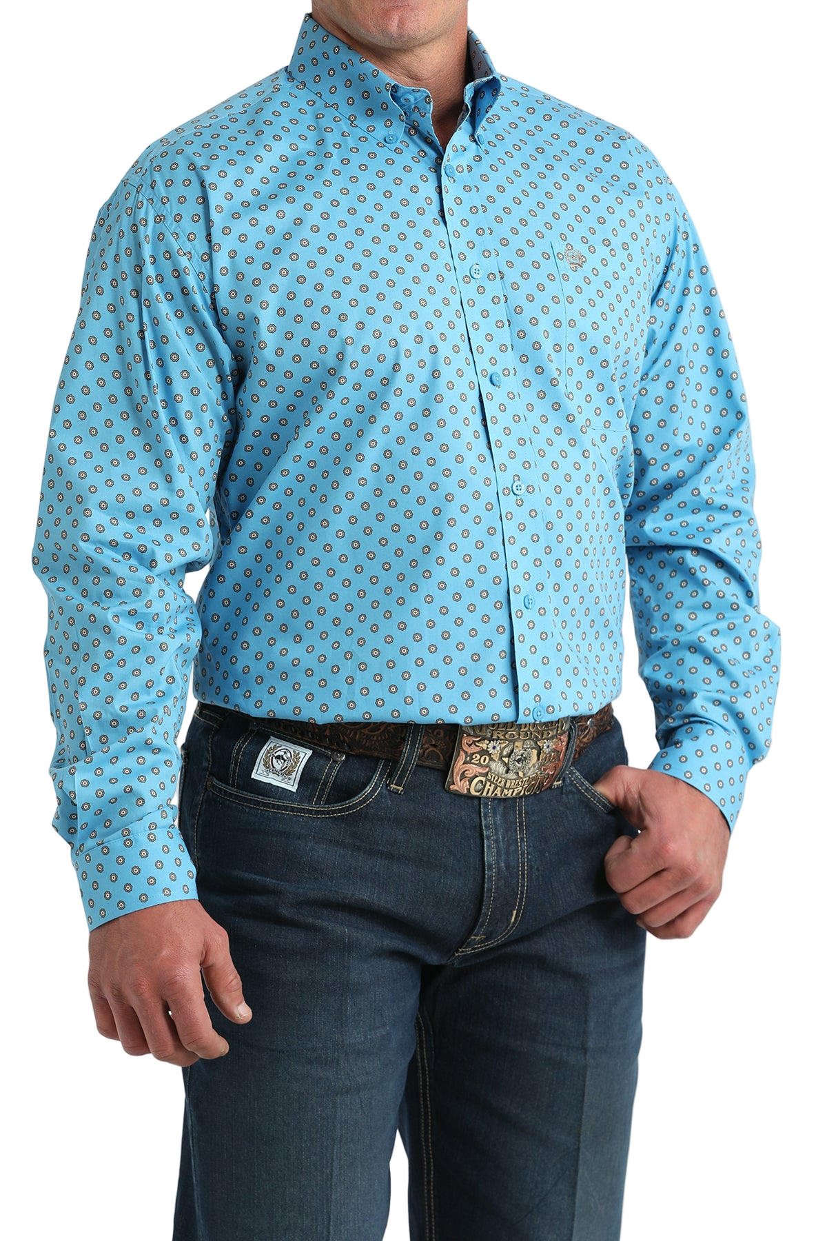 CINCH MEN'S PRINT SHIRT - BLUE**FINAL SALE**