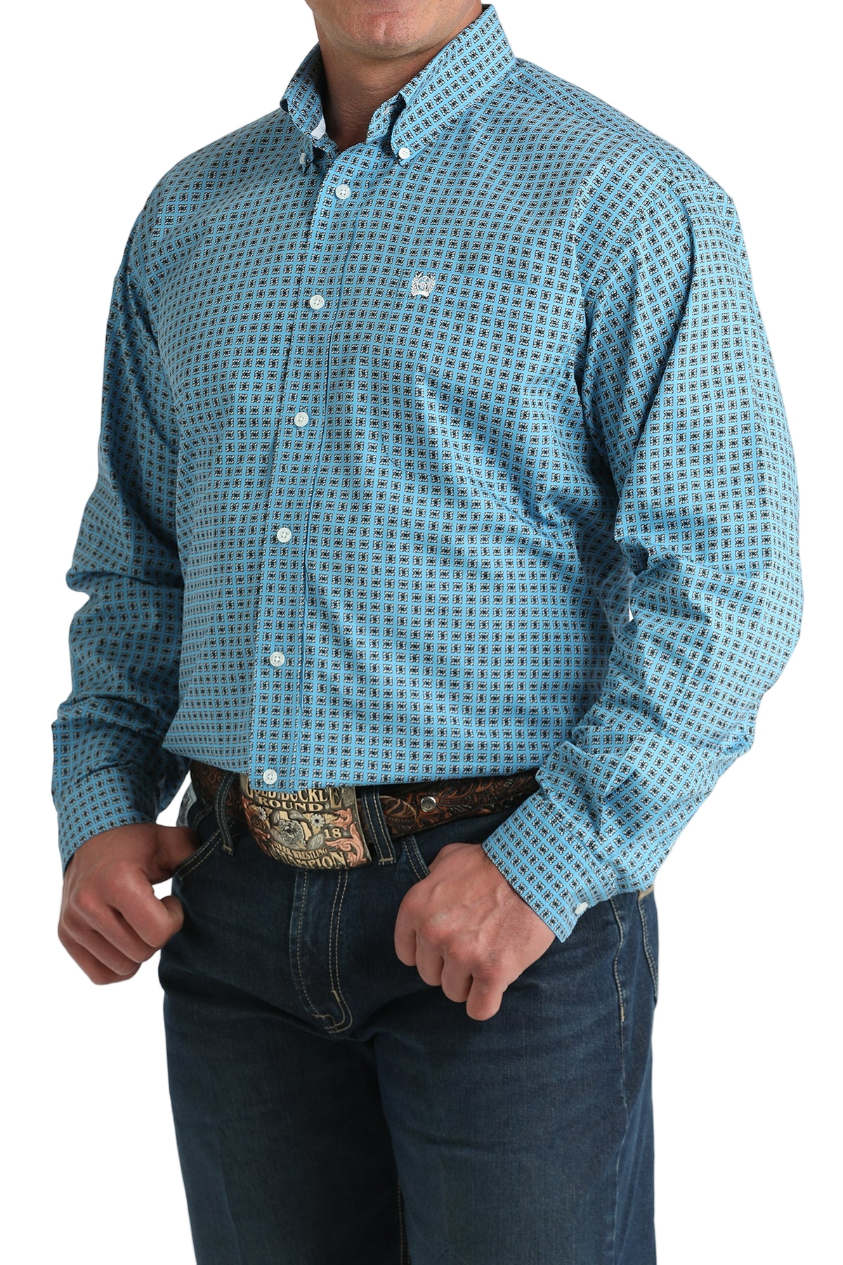 CINCH MEN'S PRINT SHIRT - BLUE**FINAL SALE**
