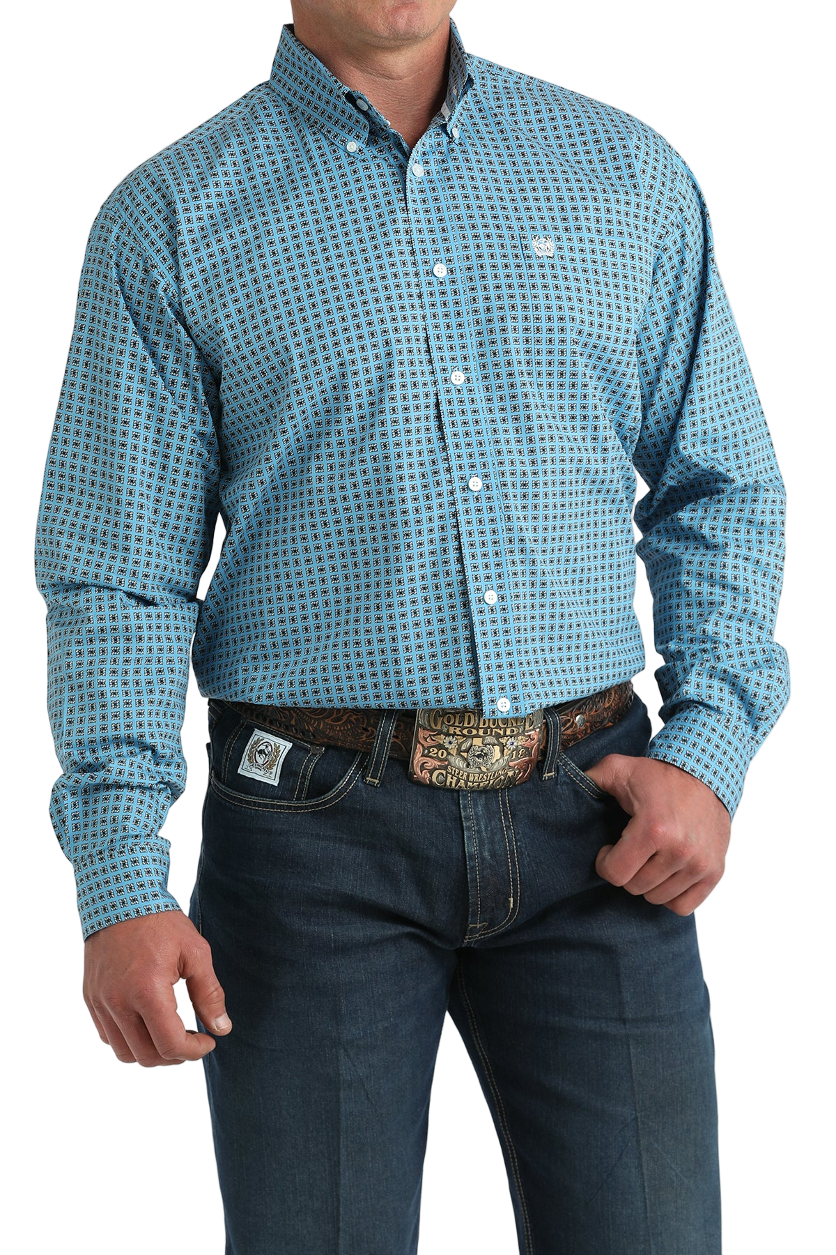 CINCH MEN'S PRINT SHIRT - BLUE**FINAL SALE**