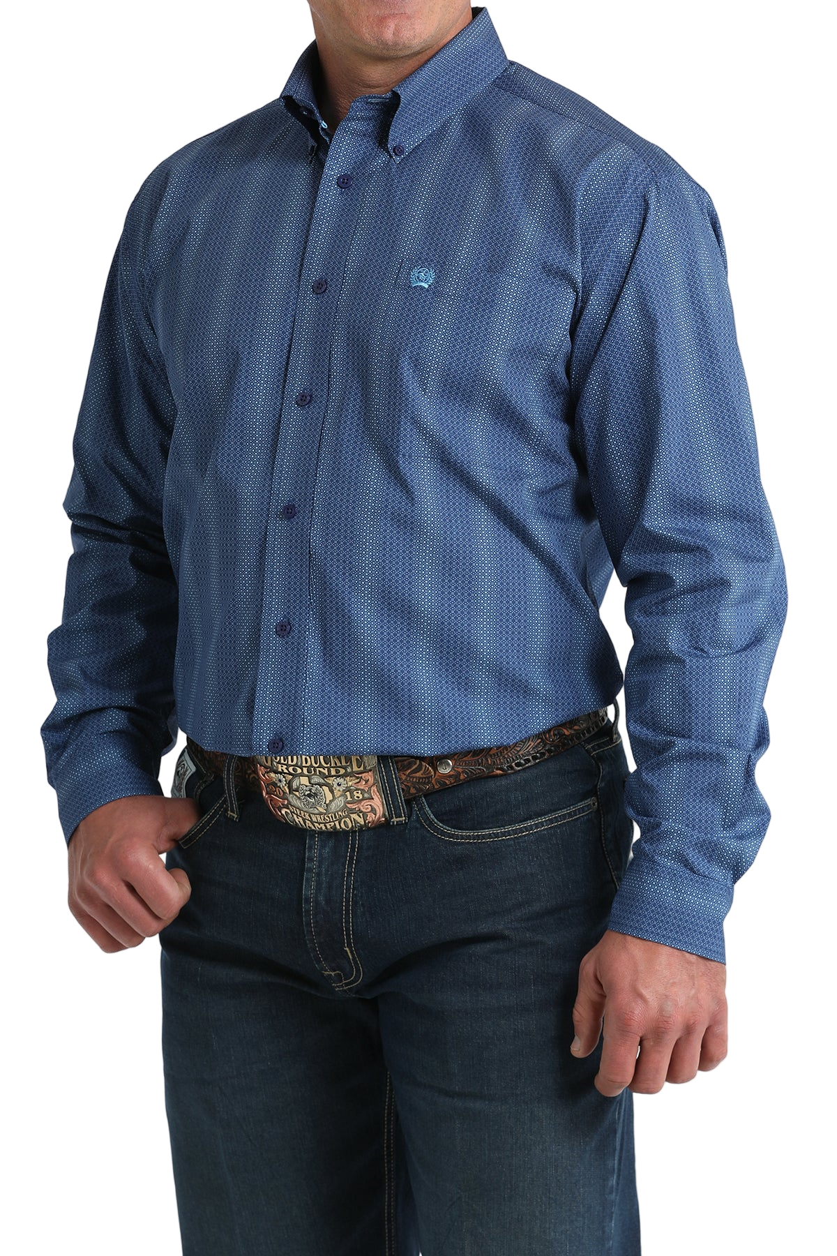 CINCH MEN'S PRINT SHIRT - BLUE**FINAL SALE**