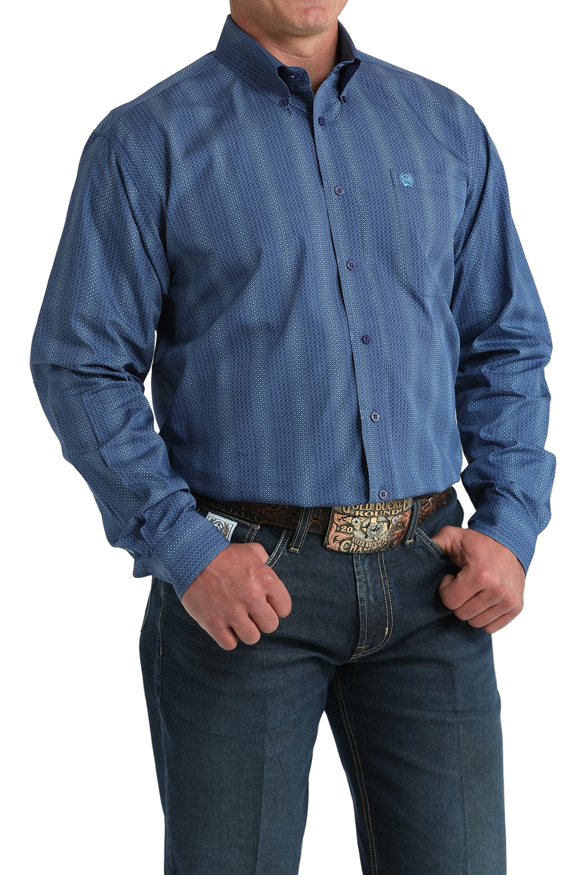 CINCH MEN'S PRINT SHIRT - BLUE**FINAL SALE**