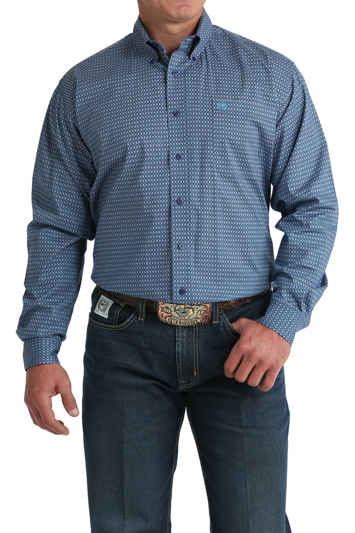 CINCH MEN'S PRINT SHIRT - BLUE**FINAL SALE**