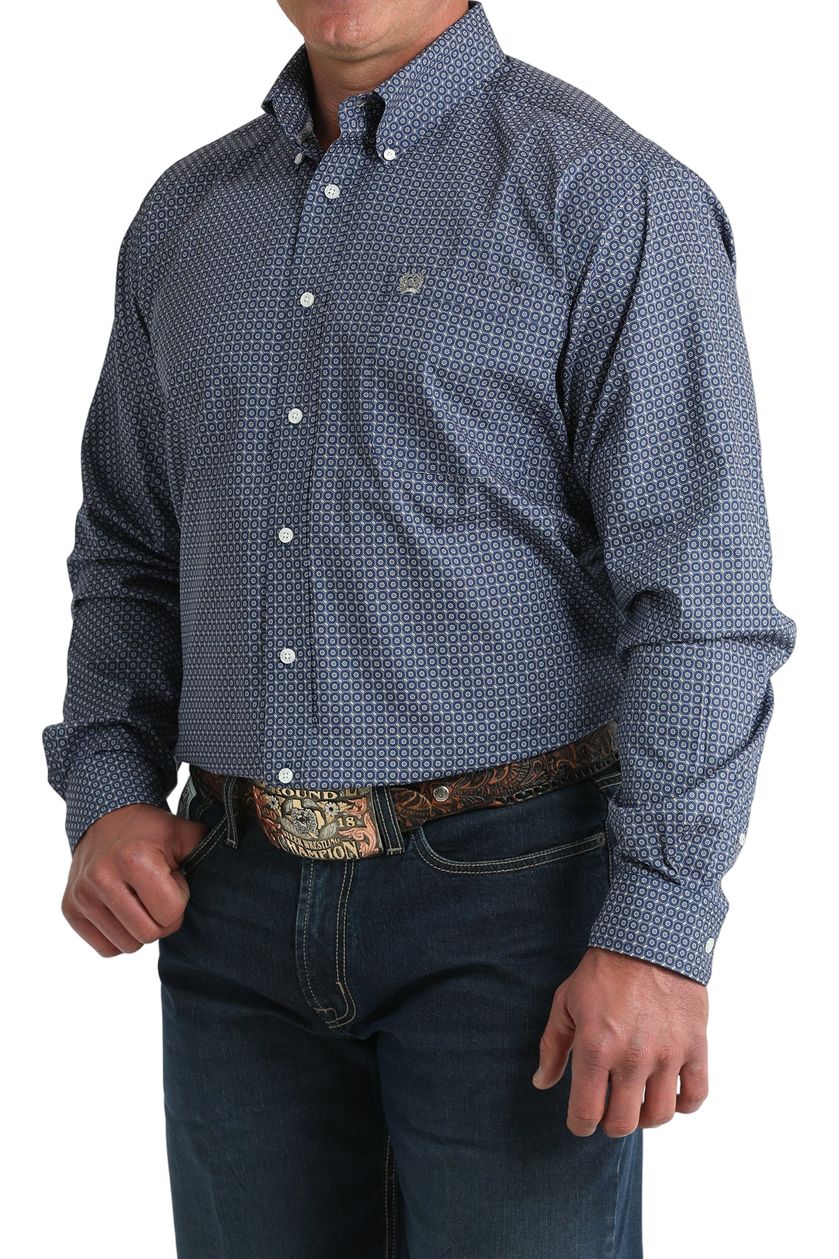 CINCH MEN'S PRINT SHIRT - BLUE**FINAL SALE**
