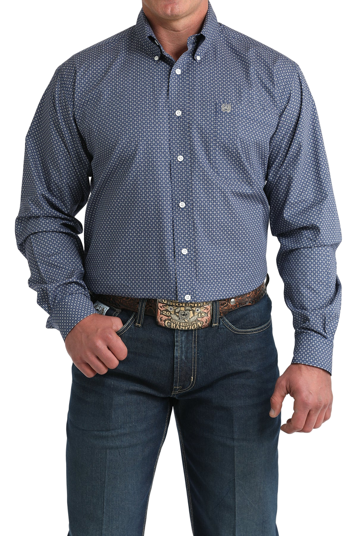 CINCH MEN'S PRINT SHIRT - BLUE**FINAL SALE**