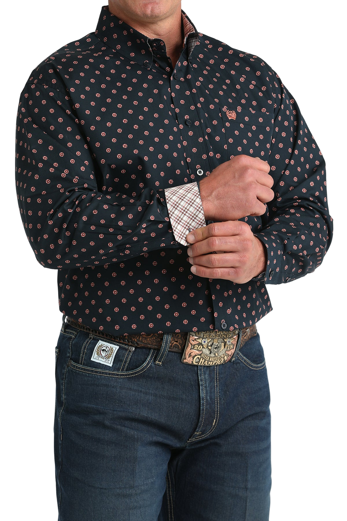 CINCH MEN'S PRINT SHIRT - BLUE**FINAL SALE**