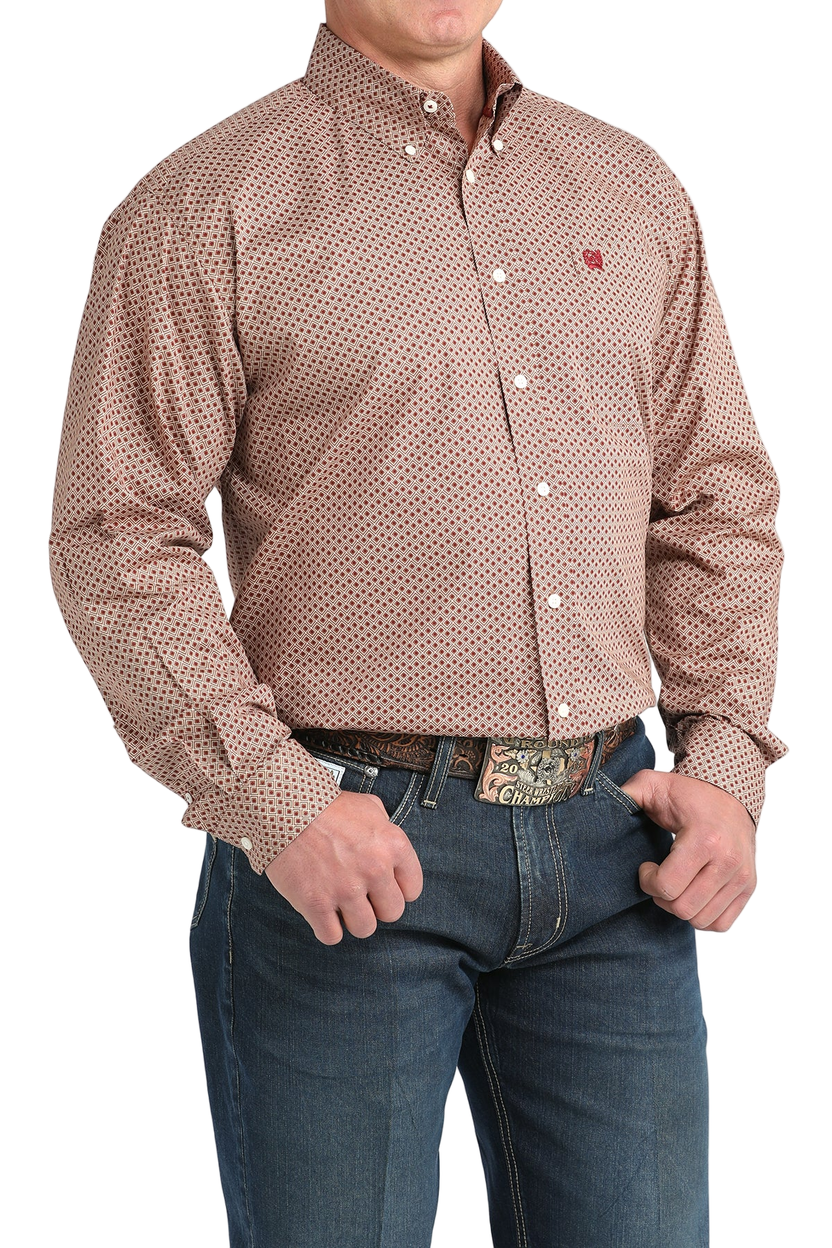 CINCH MEN'S PRINT SHIRT - BROWN**FINAL SALE**