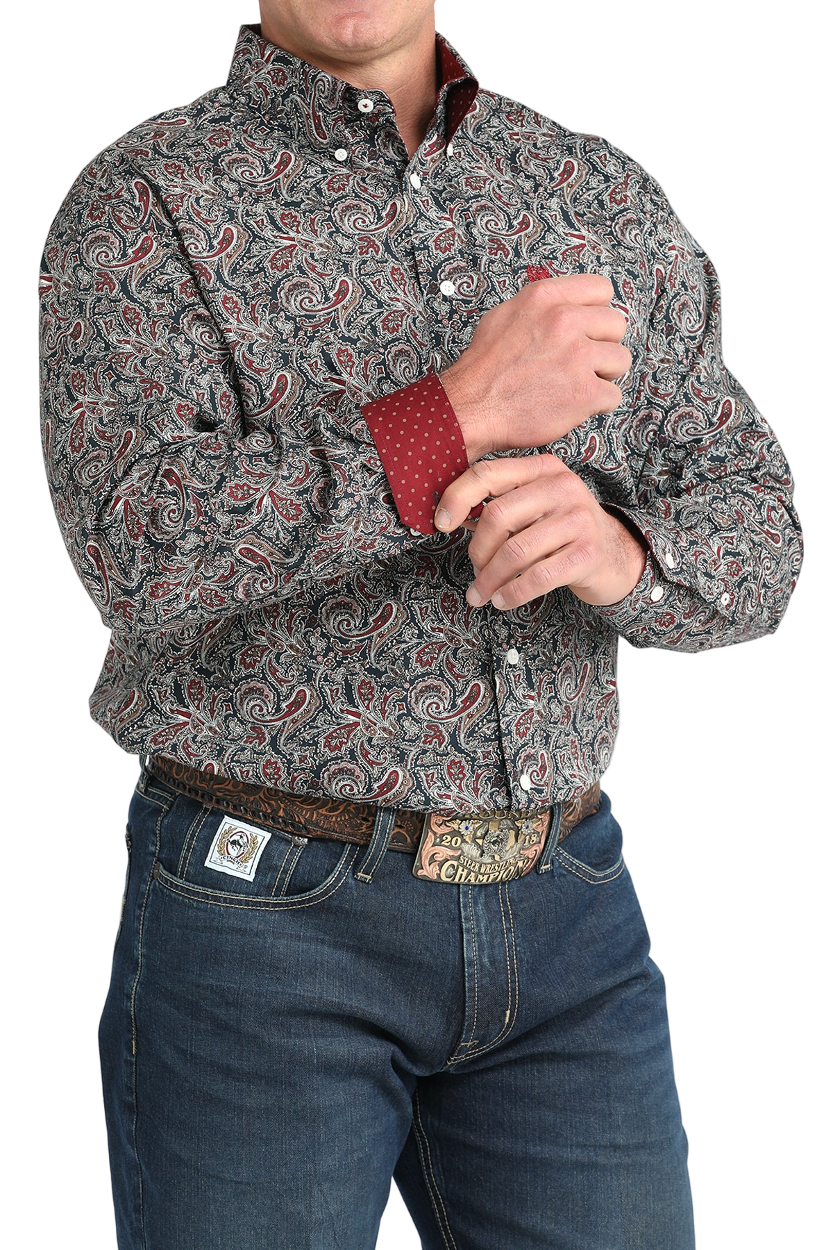 CINCH MEN'S PRINT SHIRT - BLUE**FINAL SALE**