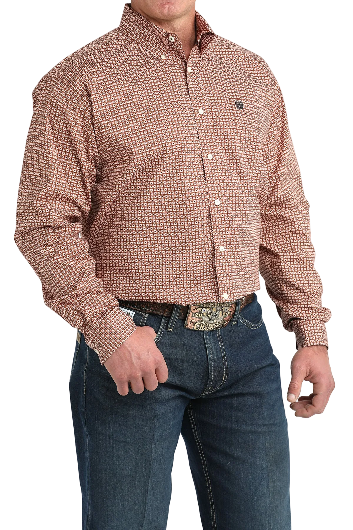 CINCH MEN'S PRINT SHIRT - BROWN