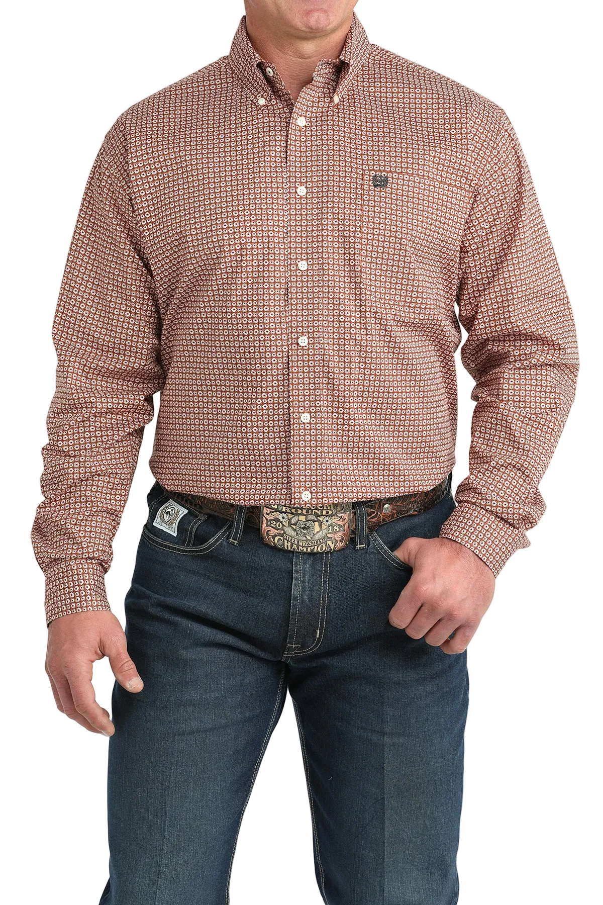 CINCH MEN'S PRINT SHIRT - BROWN