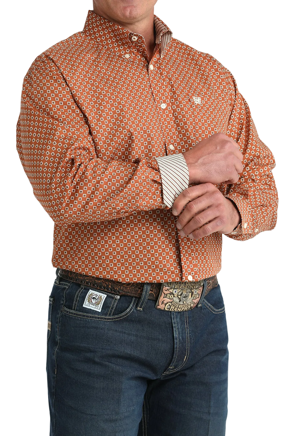 CINCH MEN'S PRINT SHIRT - BROWN