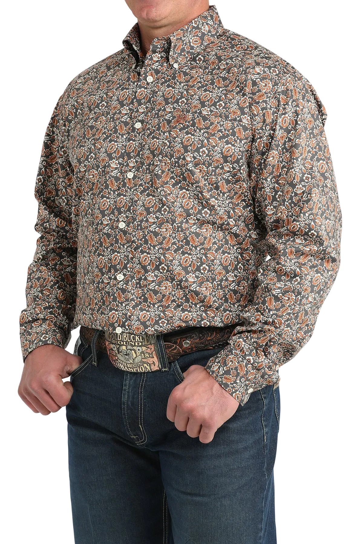 CINCH MEN'S PRINT SHIRT - GRAY
