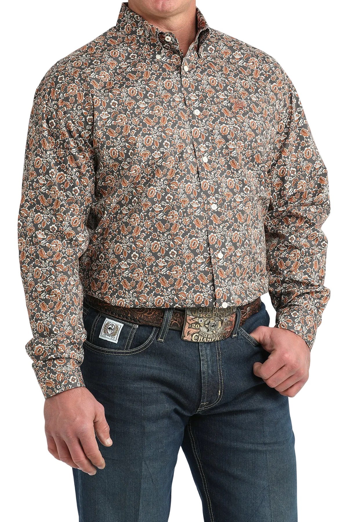 CINCH MEN'S PRINT SHIRT - GRAY
